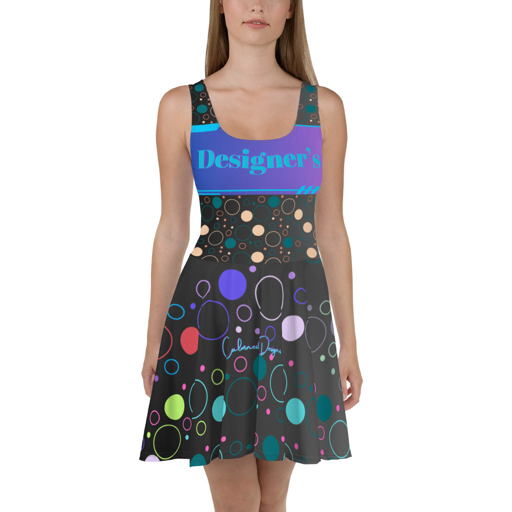Float Bubble Pattern, (Designer's) Futuristic Frame, CALMNESS DESIGNS, Creative Designer's, Skater Dress