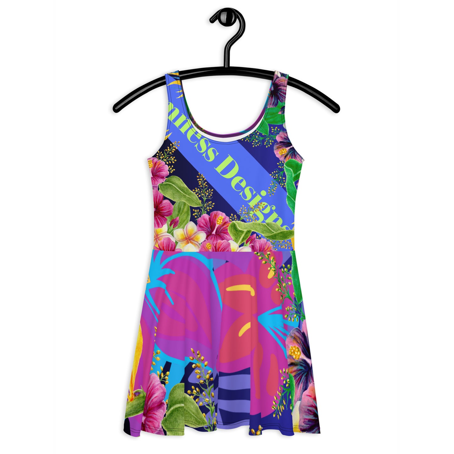 Tropical Flower's Water Painting, CALMNESS DESIGNS, Creative Designer's, Skater Dress