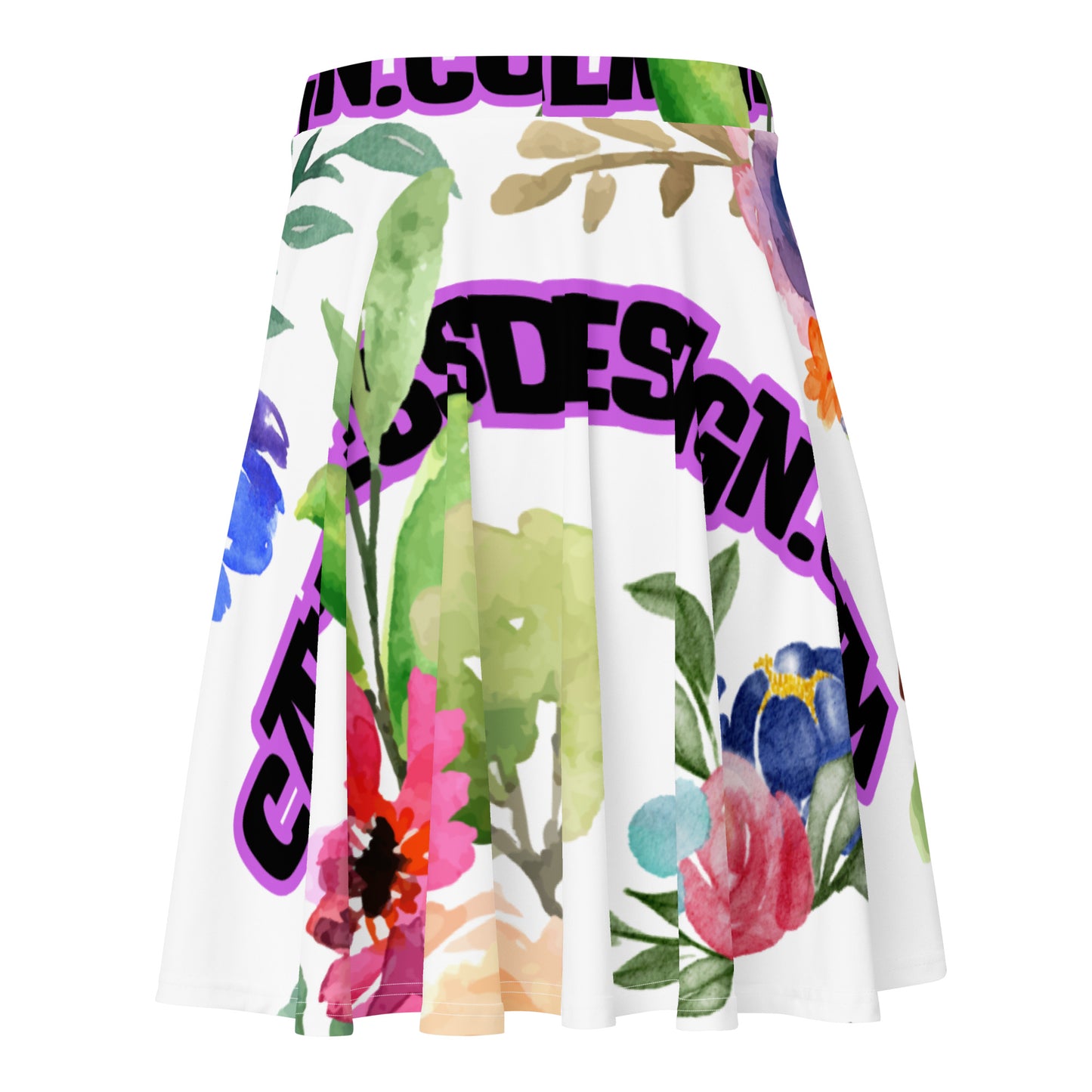 Wreaths Watercolor Flower Cutout, Calmness Designs, Calmnessdesign.COM, Skater Skirt