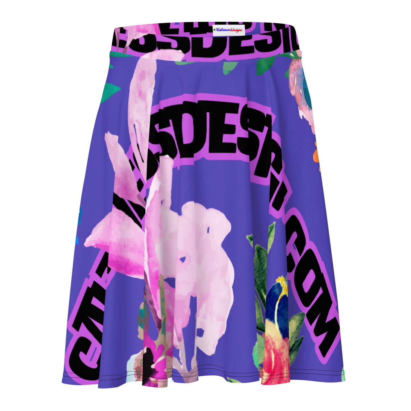 Wreaths Watercolor Flower Cutout, Calmness Designs, Calmnessdesign.COM, Skater Skirt