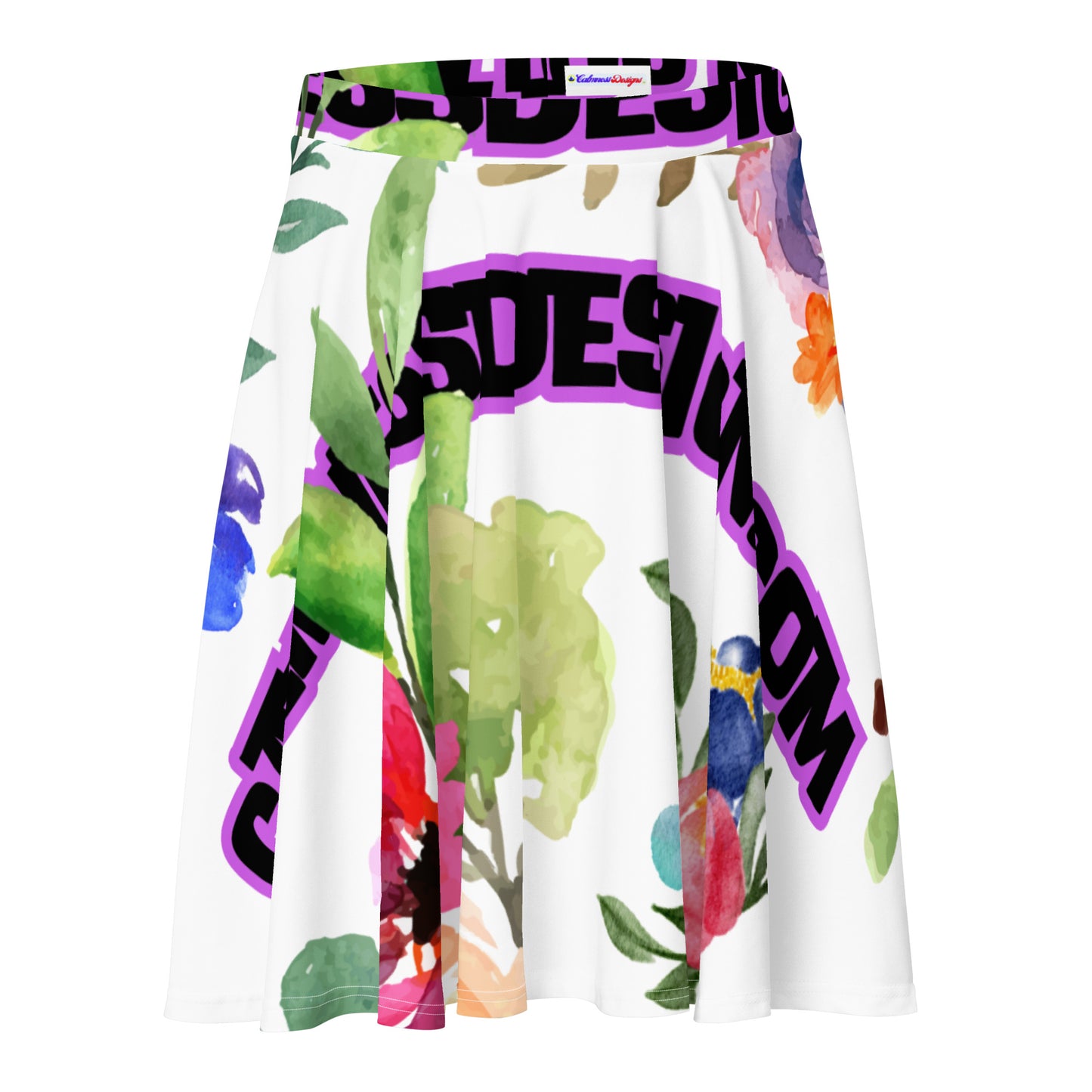 Wreaths Watercolor Flower Cutout, Calmness Designs, Calmnessdesign.COM, Skater Skirt