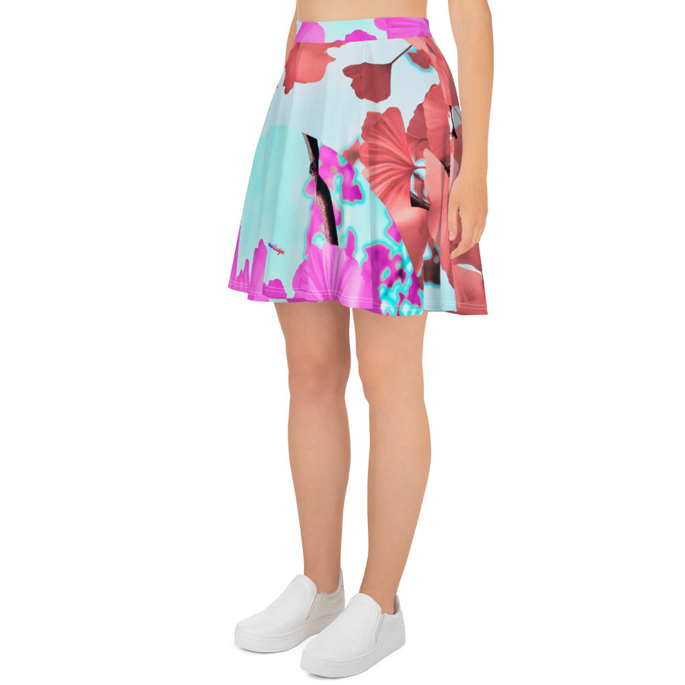 Ginkgo Tree Leaves, Calmness Designs, Skater Skirt