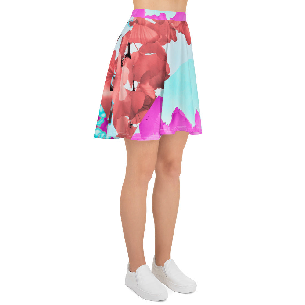 Ginkgo Tree Leaves, Calmness Designs, Skater Skirt