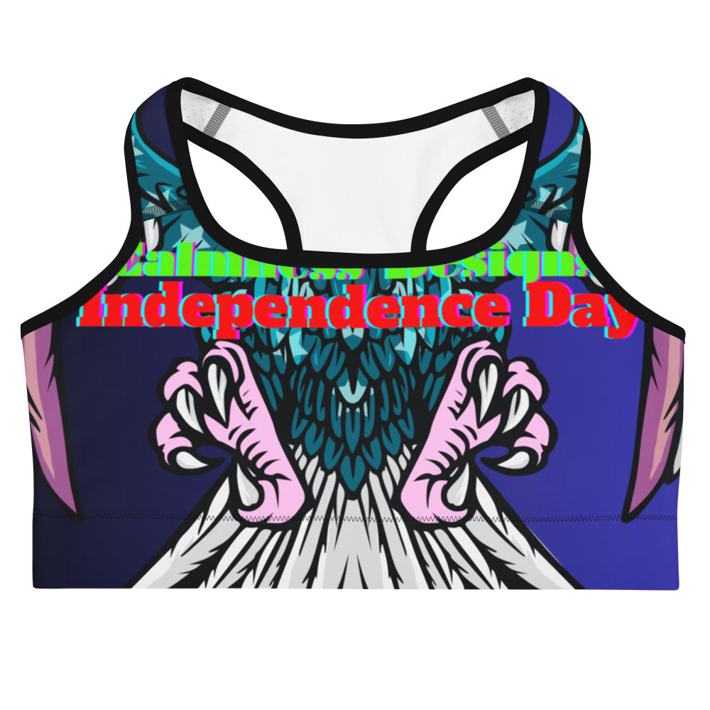 FLAG of USA, Bald Head Eagle, Independence Day, Calmness Designs, Creative Designs, Sports bra