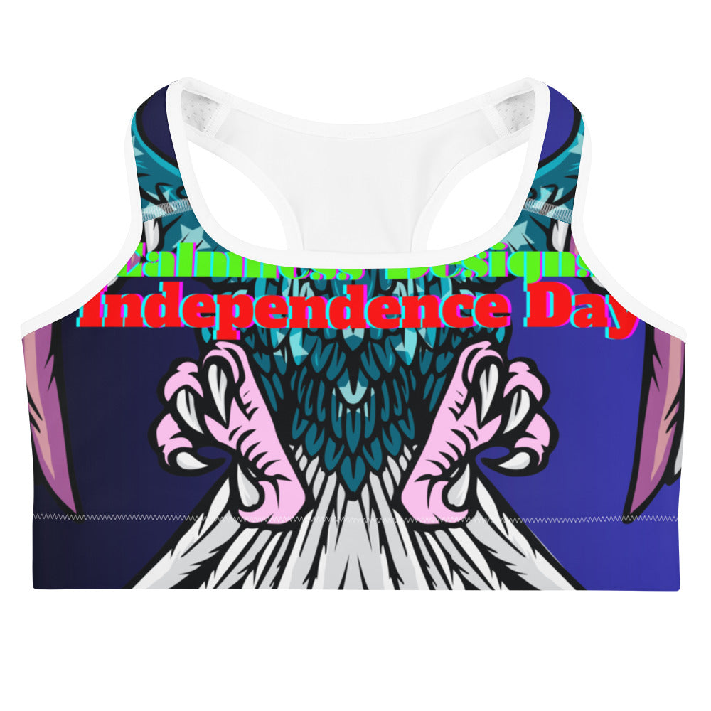 FLAG of USA, Bald Head Eagle, Independence Day, Calmness Designs, Creative Designs, Sports bra