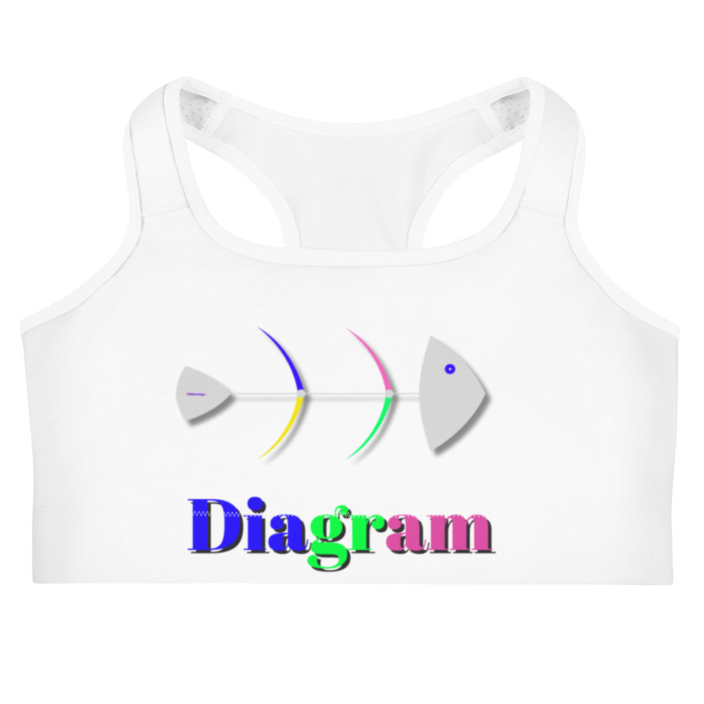 Fish Bone Diagram, CALMNESS DESIGNS, Creative Designer's, Sports bra