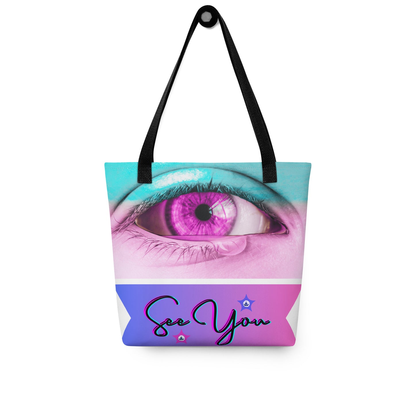 Eye See You, EYE, Calmness Designs LOGO STAR, Tote bag