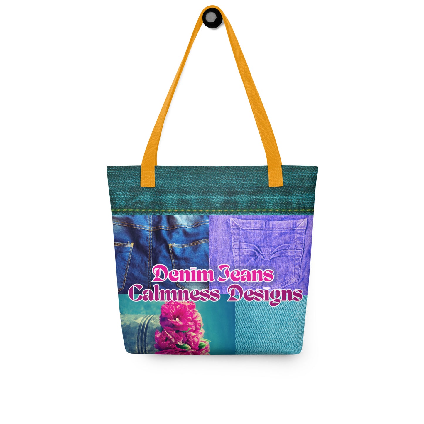 Denim Jeans, Flowers on Jeans, Calmness Designs, Tote bag