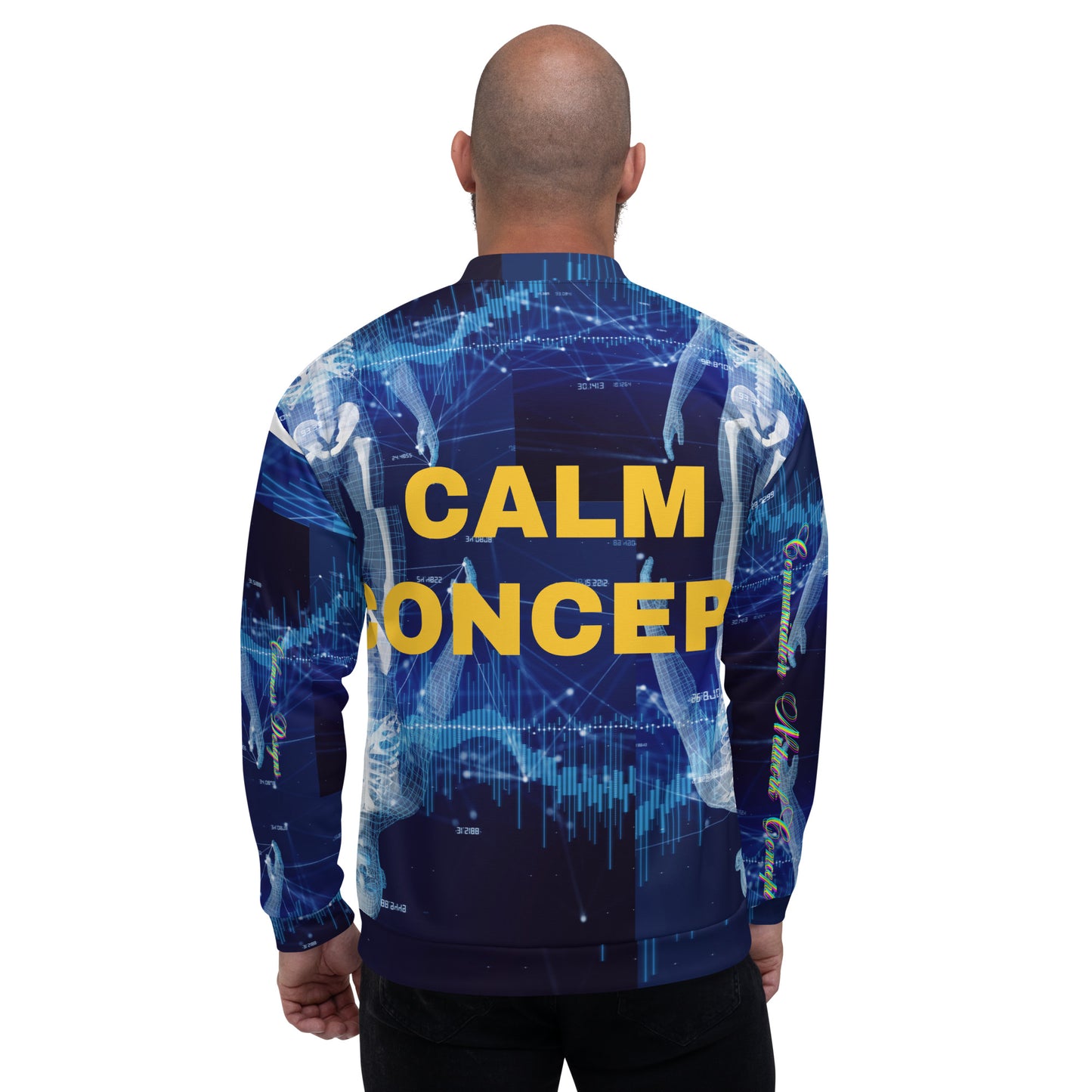 Calmness Designs, Communication Network Concept, Unisex Bomber Jacket