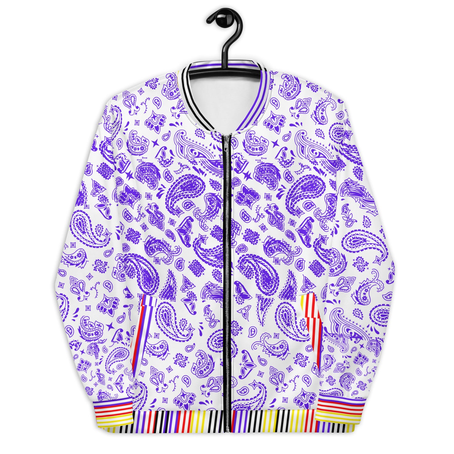 Bandana Seamless Pattern, Multicolor, Unisex Bomber Jacket