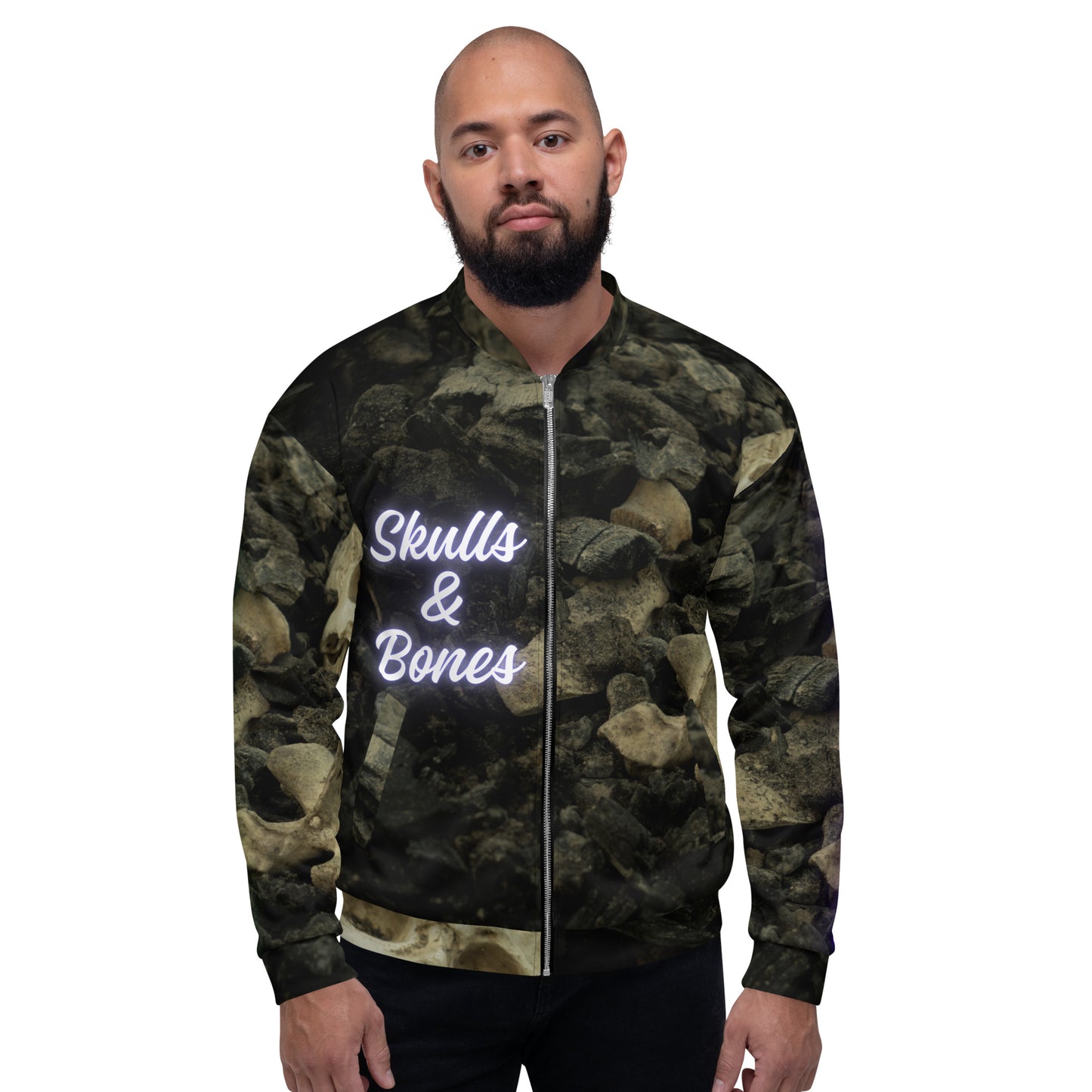 Skulls & Bones, Calmness Designs Unisex Bomber Jacket