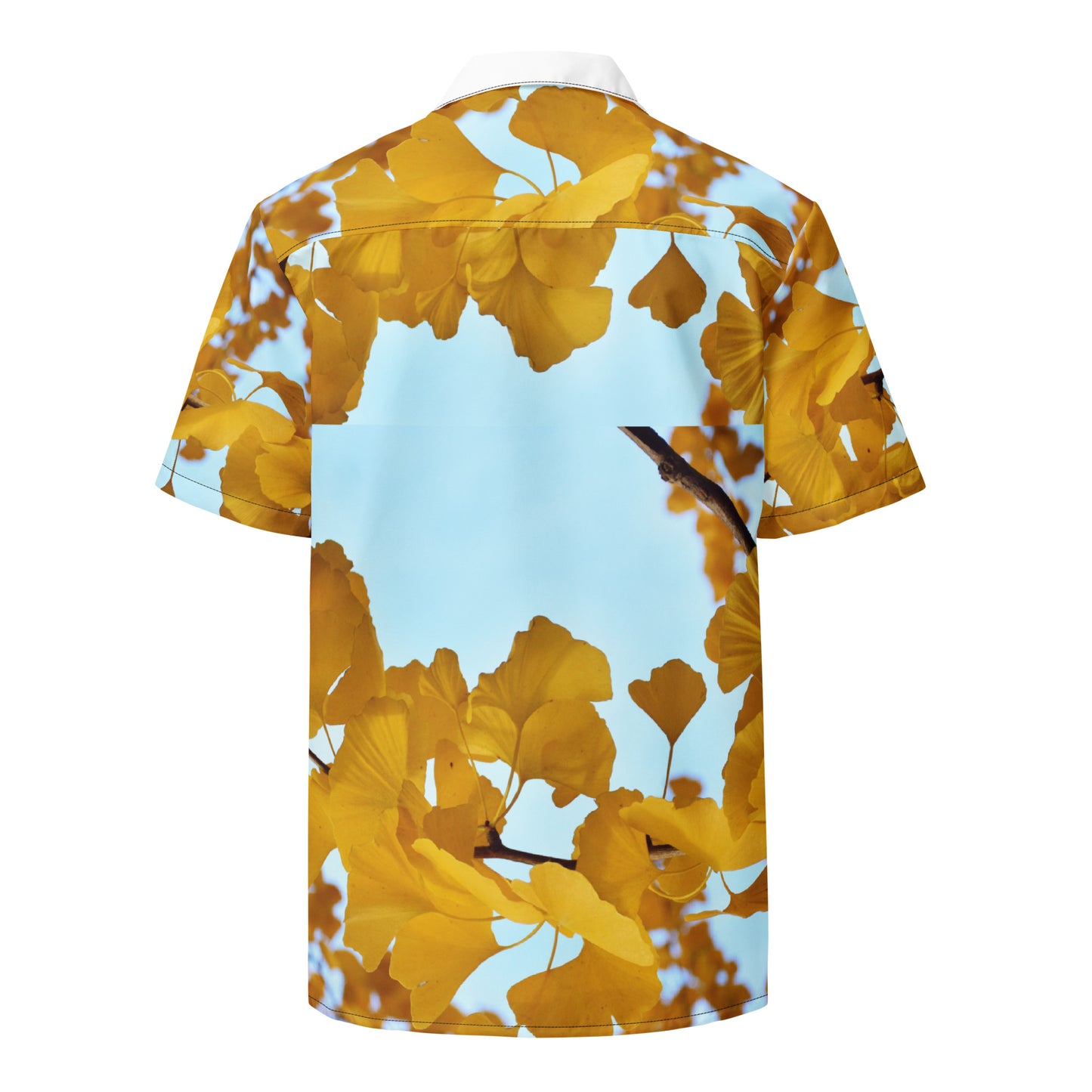 Ginkgo Tree Leaves, Calmness Designs, Unisex button shirt