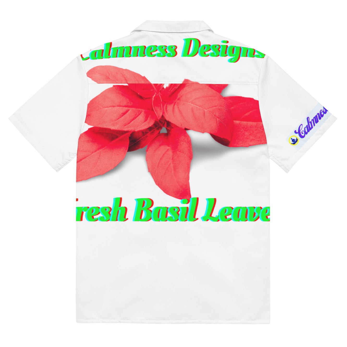 Fresh Basil Leaves, (PINK) Calmness Designs, Unisex button shirt