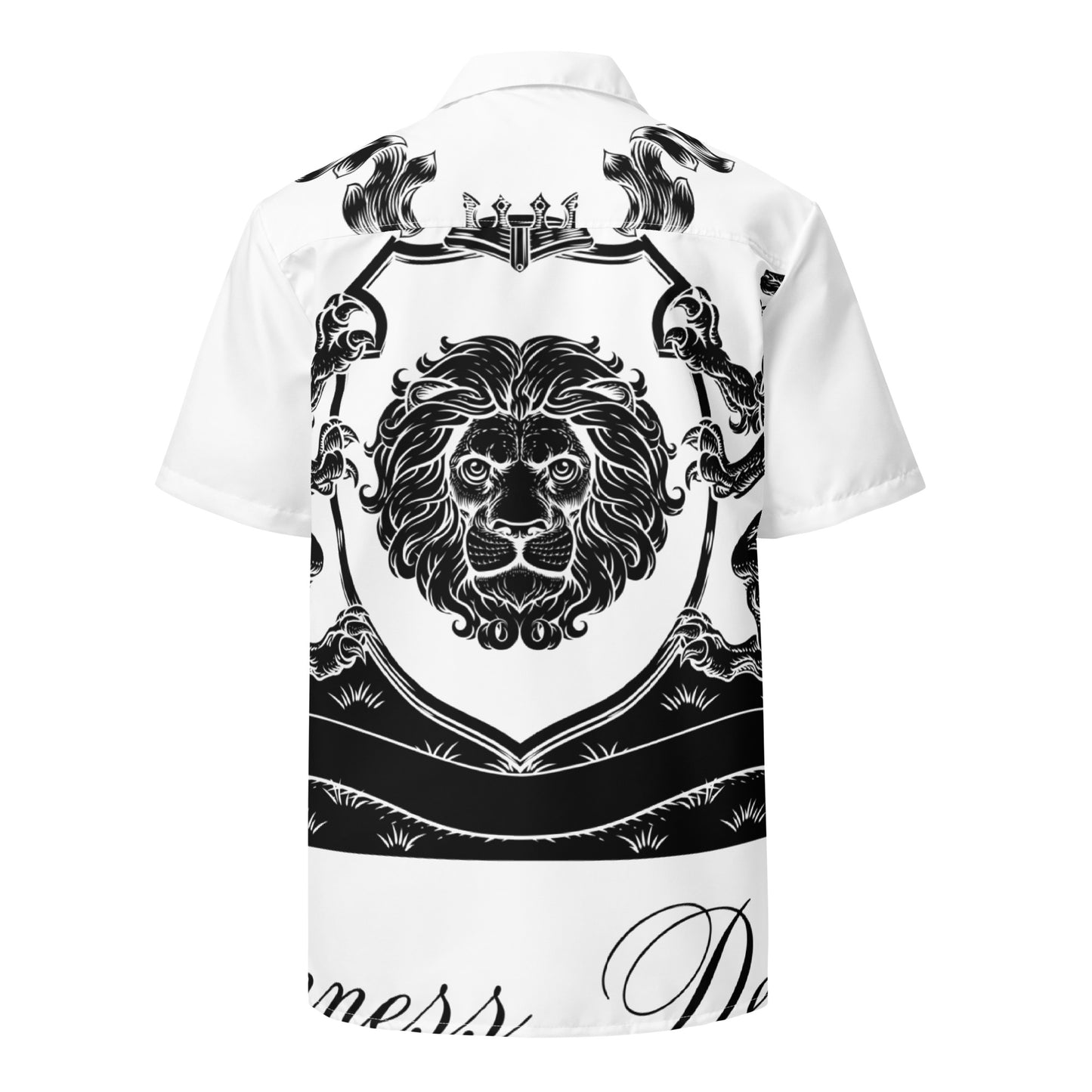 Coats of Arms, Lions Crest Shield, Stars, Calmness Designs, Unisex button shirt