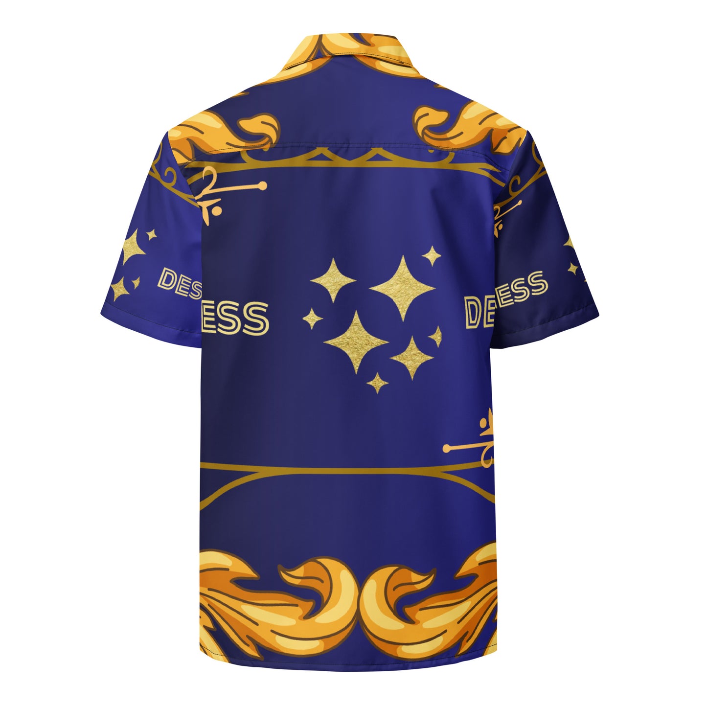 Floral, GOLD Border-line, Elegant Sparkle Gold Glitter, CALMNESS DESIGNS, Creative Designer's, Unisex button shirt