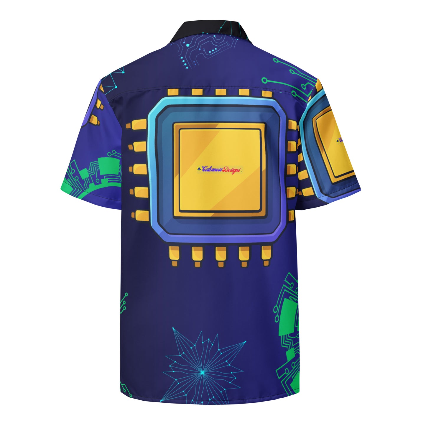 Circuit Board Technology, Hand Drawn Electronic Integrated Circuit, Digital Network Technology, Unisex button shirt