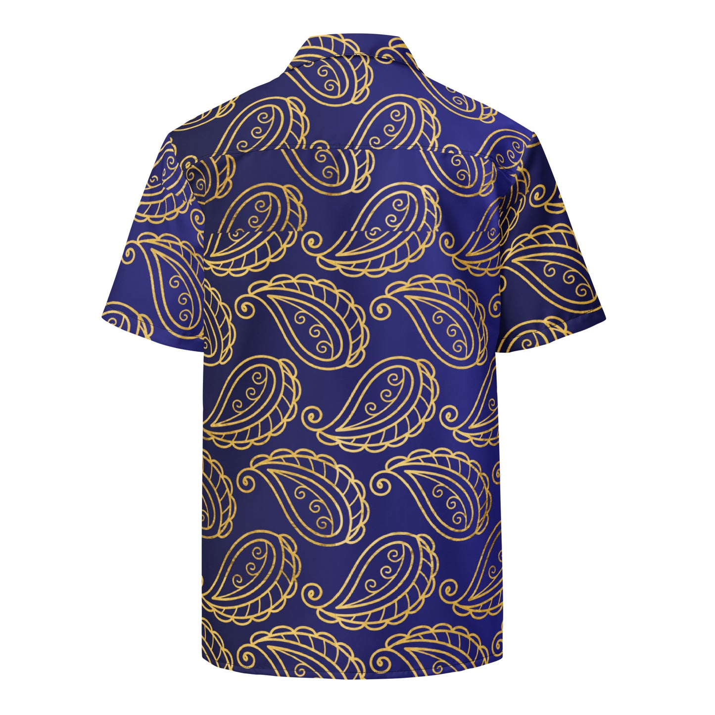 Bandana Design, Bidri Decorative Elements Seamless Pattern Line art GOLD Paisley, TEXTURE, CALMNESS DESIGNS, Creative Designer's, Unisex button shirt