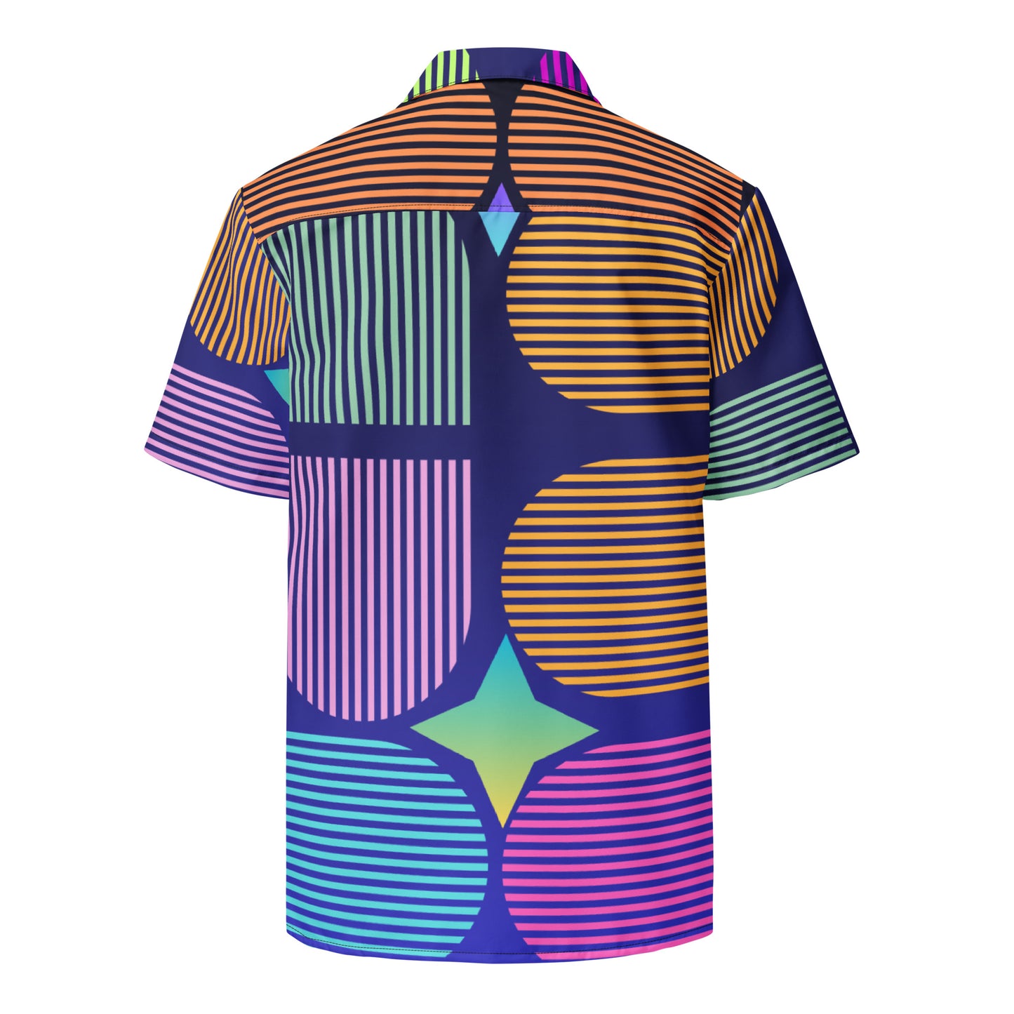 Geometric Memphis Designs, CALMNESS DESIGNS, Creative Designer's, Unisex button shirt