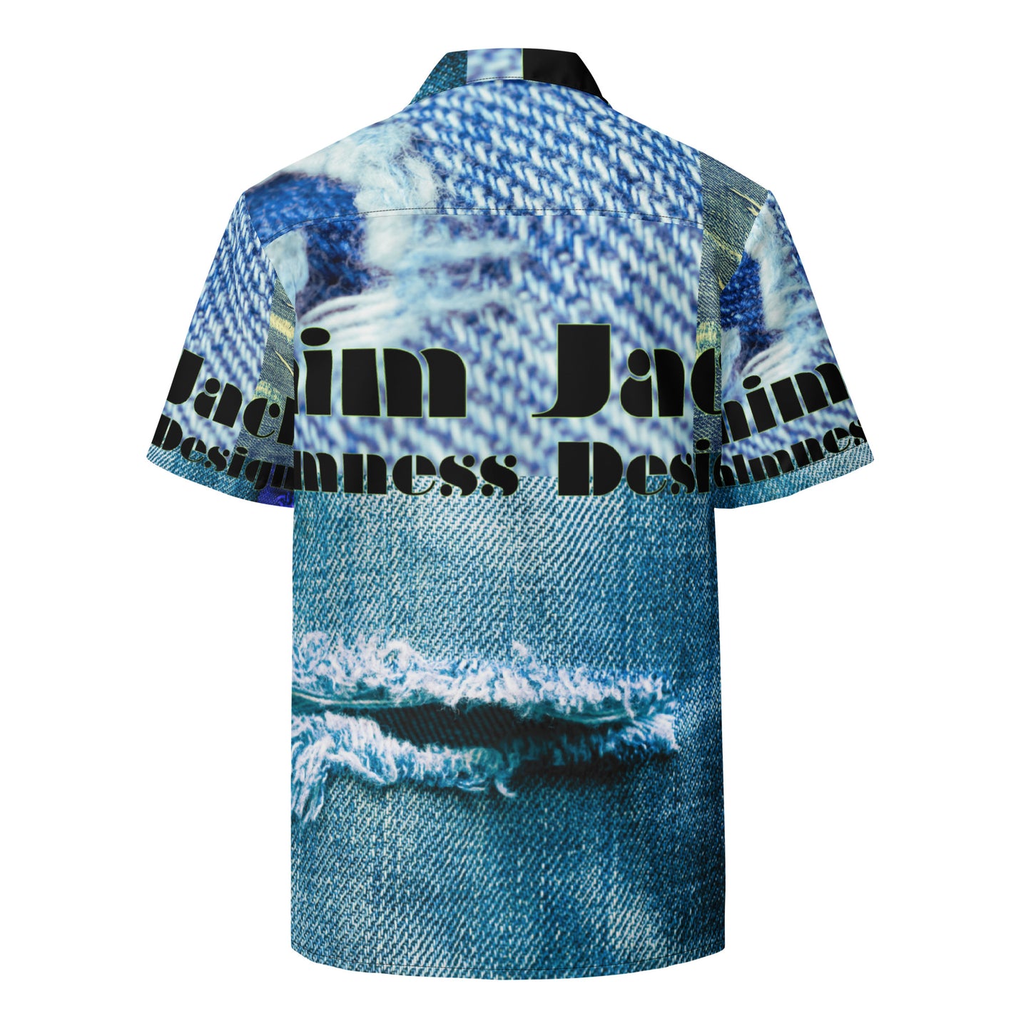 Tear on Denim, Old Jeans, By Calmnessdesign.COM, Unisex button shirt