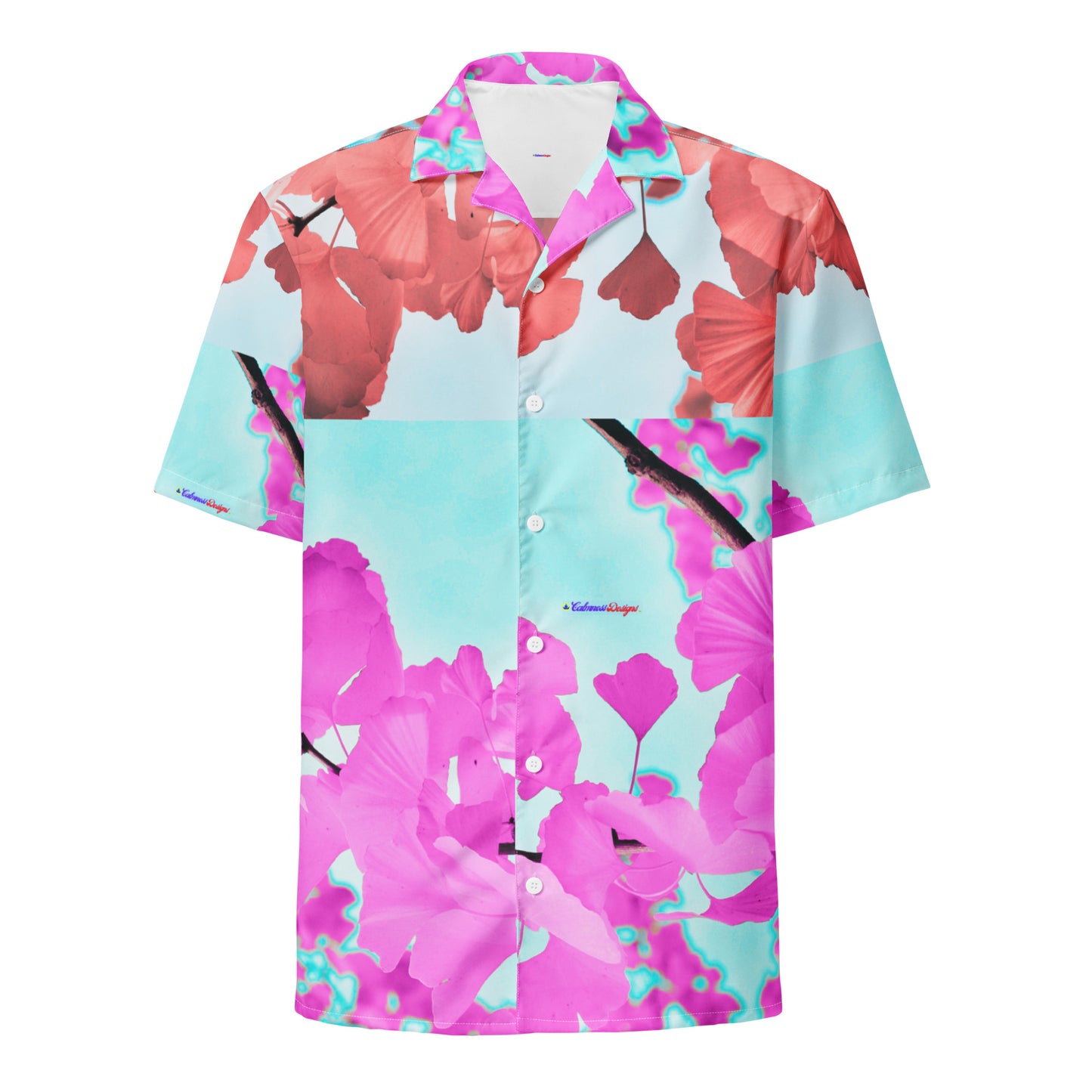 Ginkgo Tree Leaves, Calmness Designs, Unisex button shirt
