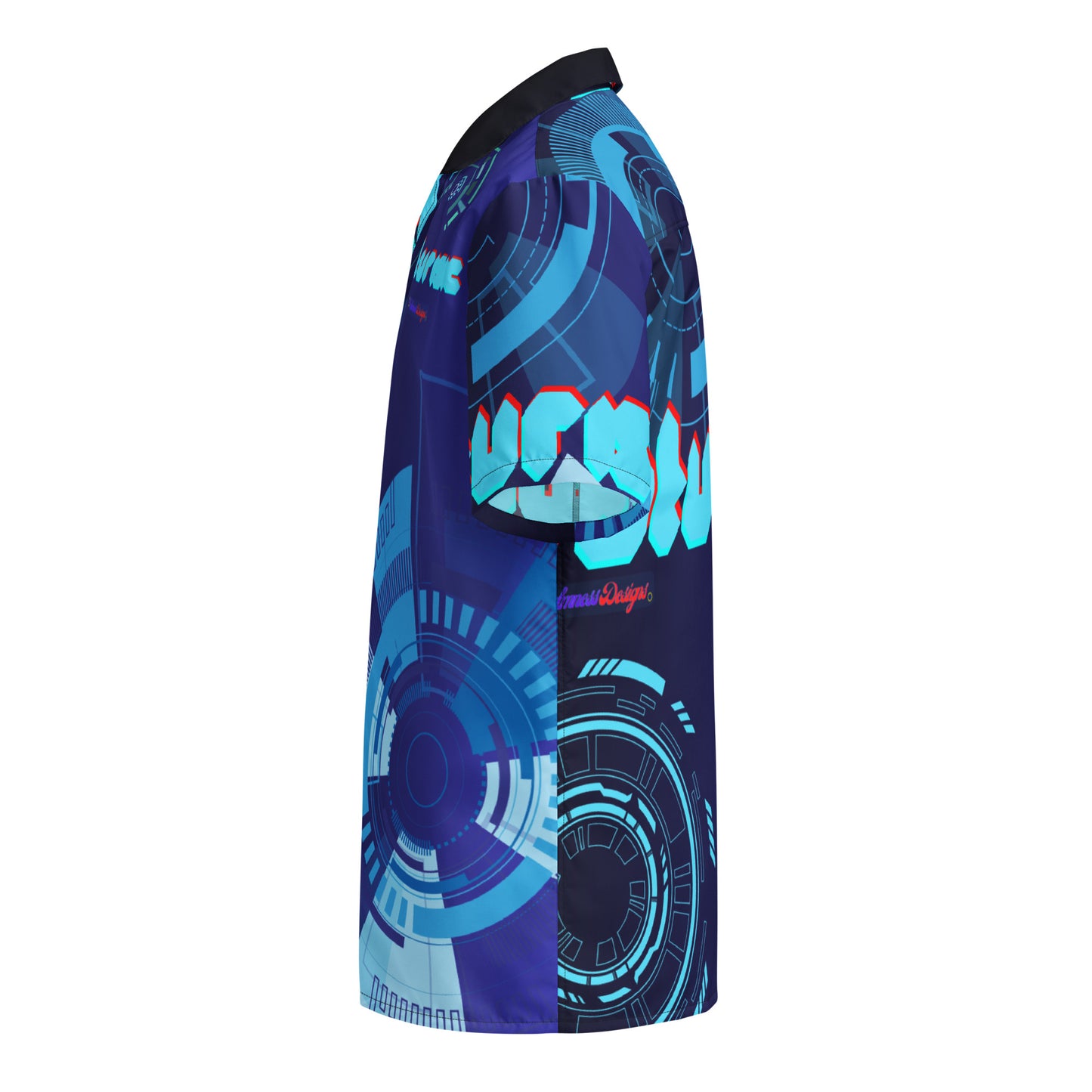 Hi-Tech Circle Robotic Technology, Futuristic HUD Interface, CALMNESS DESIGNS, Creative Designer's, Unisex button shirt