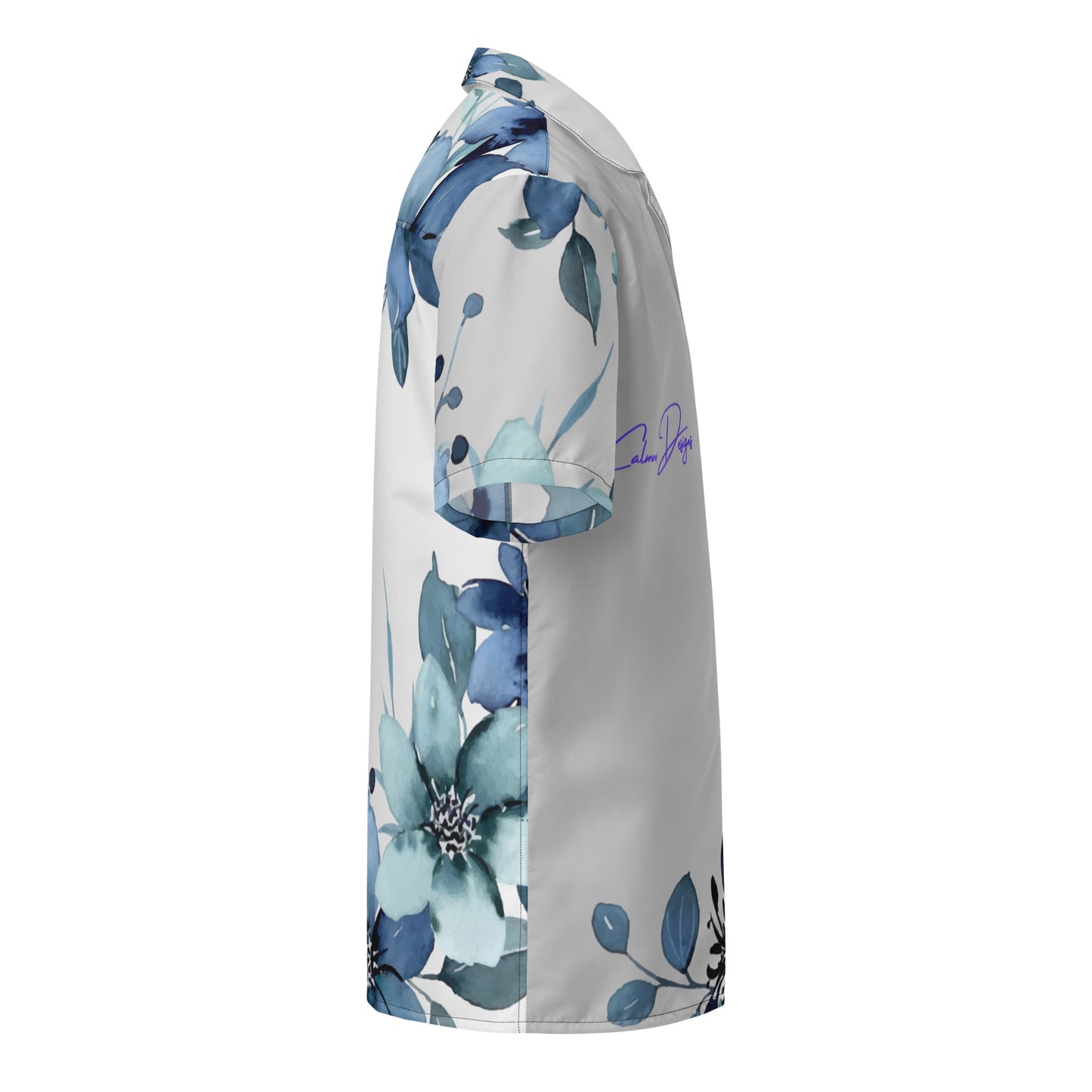 Exceptional Blue Flowers, Calmness Designs, Unisex button shirt
