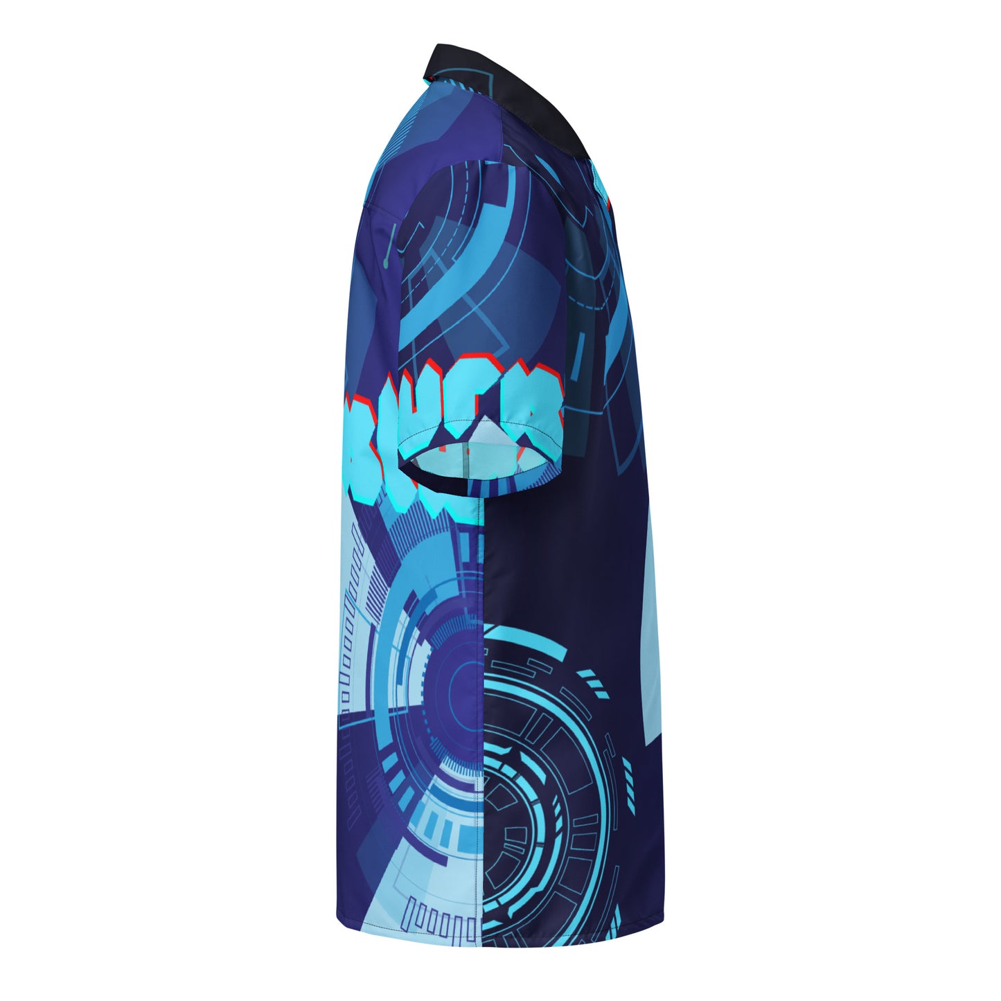 Hi-Tech Circle Robotic Technology, Futuristic HUD Interface, CALMNESS DESIGNS, Creative Designer's, Unisex button shirt