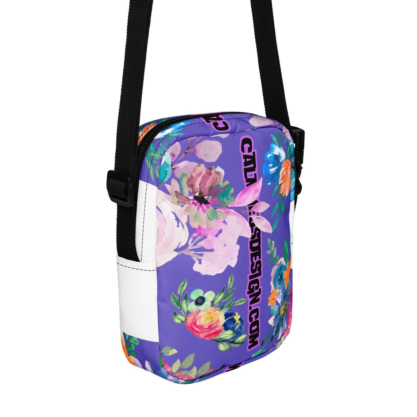 Wreaths Watercolor Flower Cutout, Calmness Designs, Calmnessdesign.COM, Utility crossbody bag