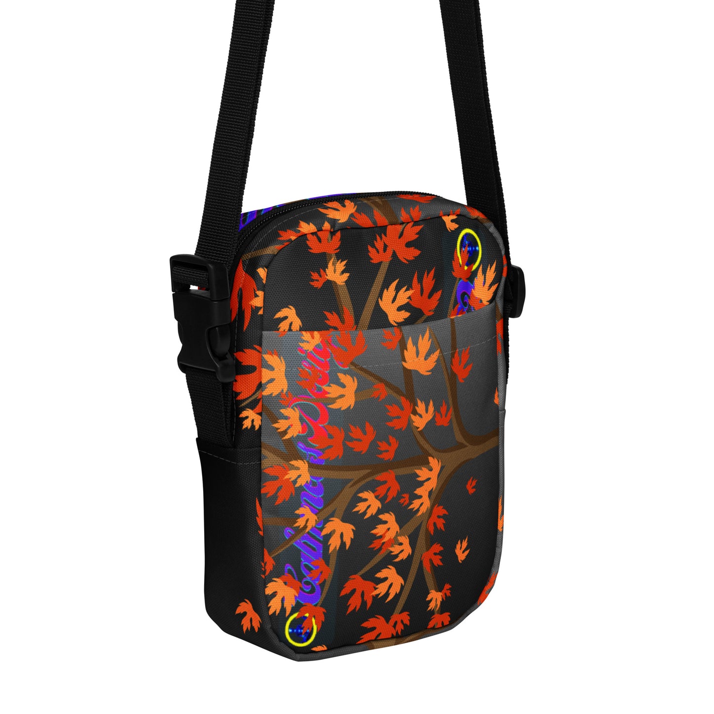 Autumn Stylized Tree with Falling Leaves, CALMNESS DESIGNS, Creative Designer's, Utility crossbody bag