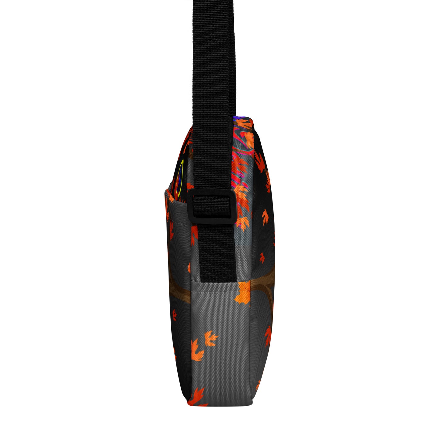 Autumn Stylized Tree with Falling Leaves, CALMNESS DESIGNS, Creative Designer's, Utility crossbody bag