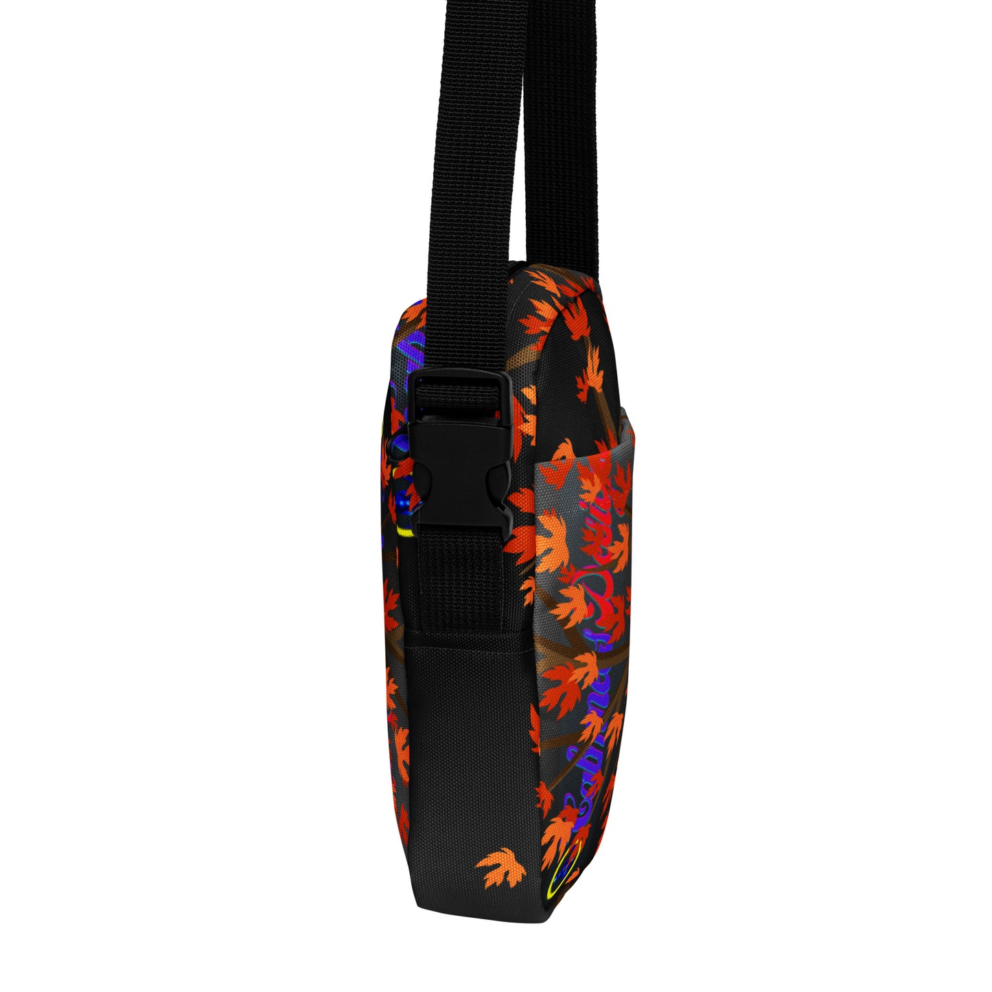 Autumn Stylized Tree with Falling Leaves, CALMNESS DESIGNS, Creative Designer's, Utility crossbody bag