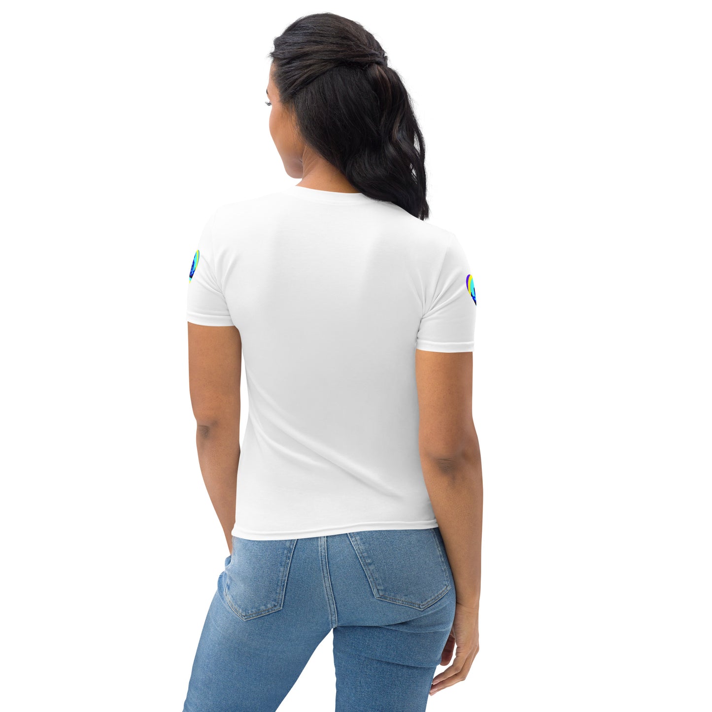 This Girl Glows Neon-Sign, Blue Triangle, CALMNESS DESIGNS, Creative Designer's, Women's T-shirt