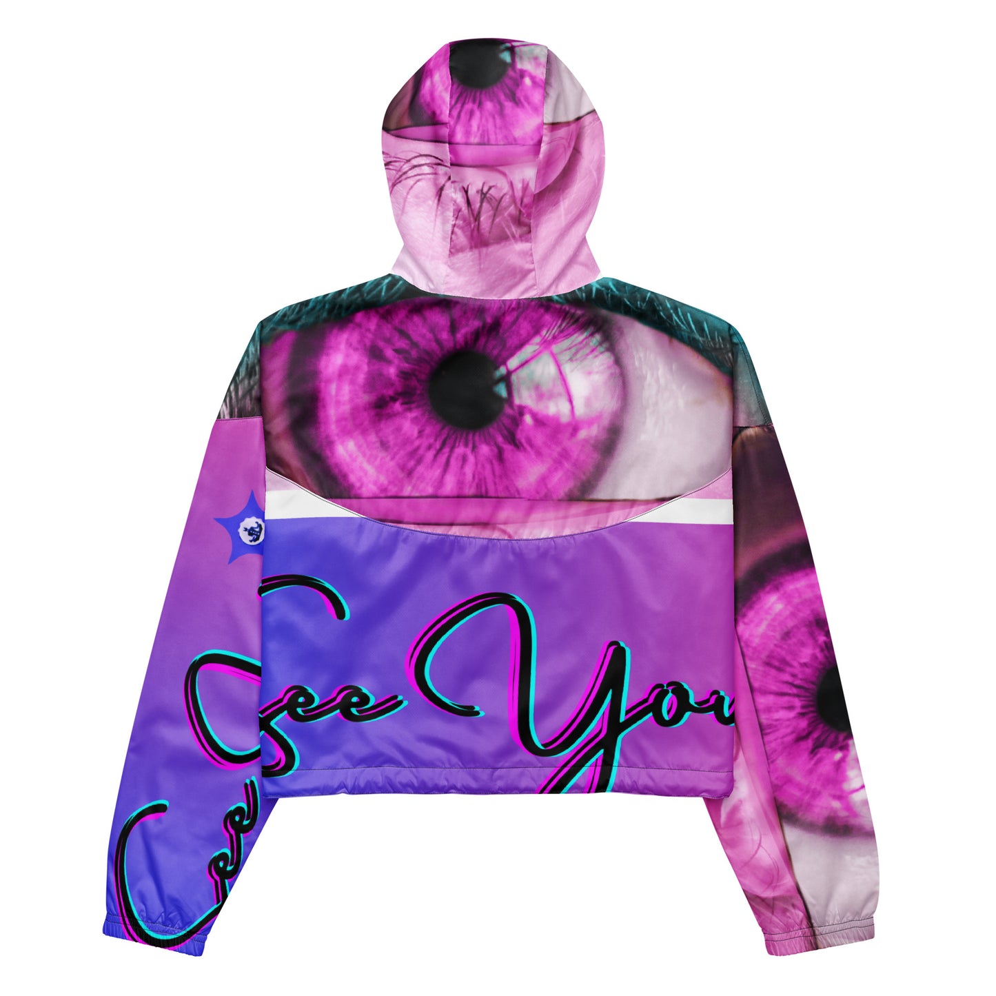 Eye See You, EYE, Calmness Designs LOGO STAR, Women’s cropped windbreaker