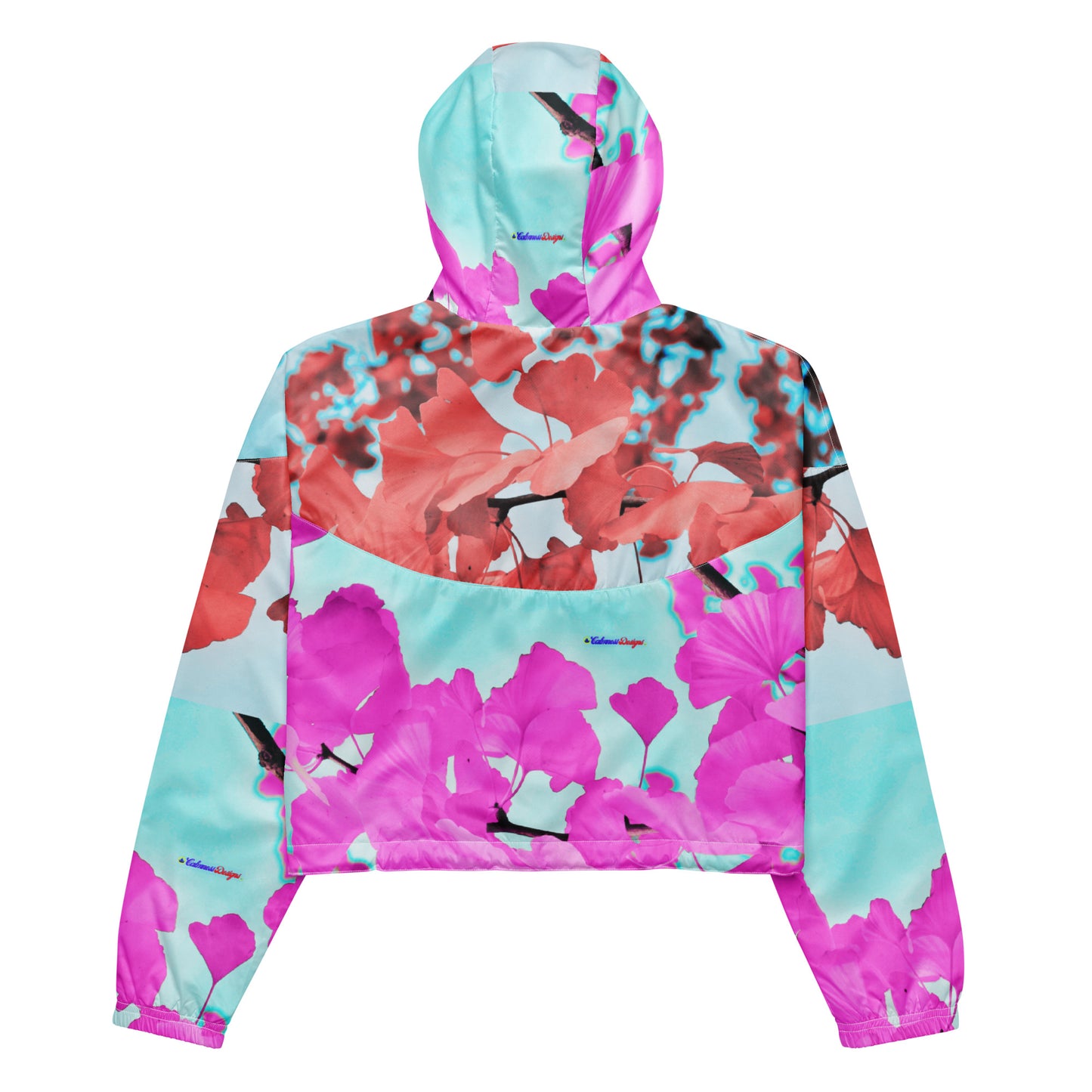 Ginkgo Tree Leaves, Calmness Designs, Women’s cropped windbreaker