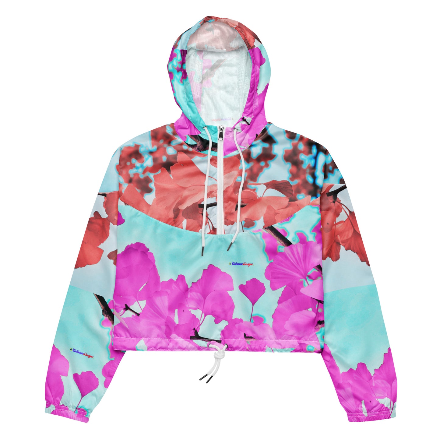 Ginkgo Tree Leaves, Calmness Designs, Women’s cropped windbreaker