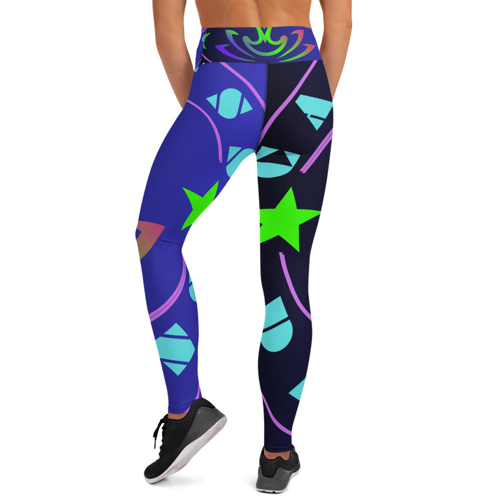 Yoga Meditation, Lotus Pose, Stars, CALMNESS DESIGNS, Creative Designer's, Yoga Leggings