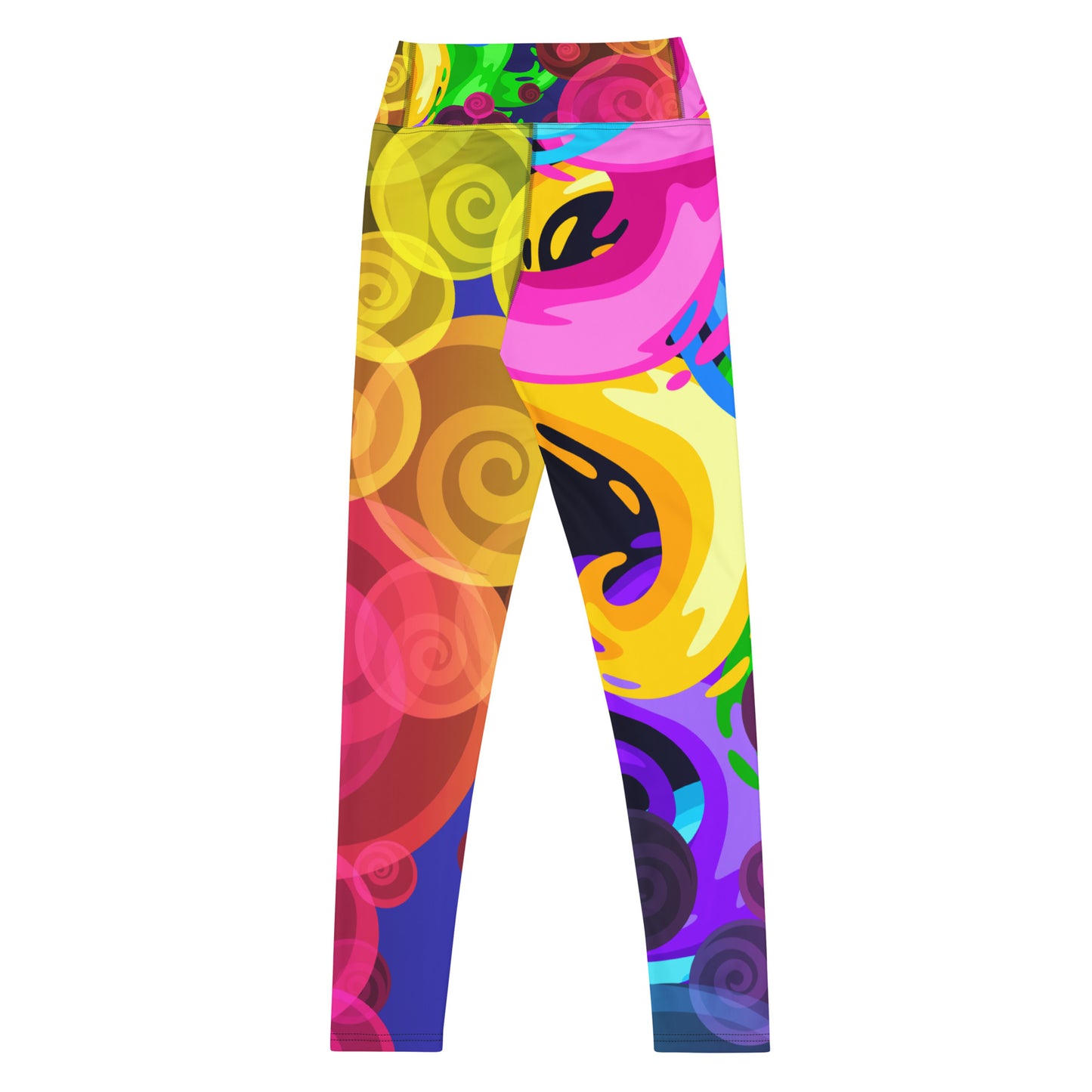 Colorful Swirls Seamless Pattern, Abstract Colorful Background, CALMNESS DESIGNS, Creative Designer' Yoga Leggings