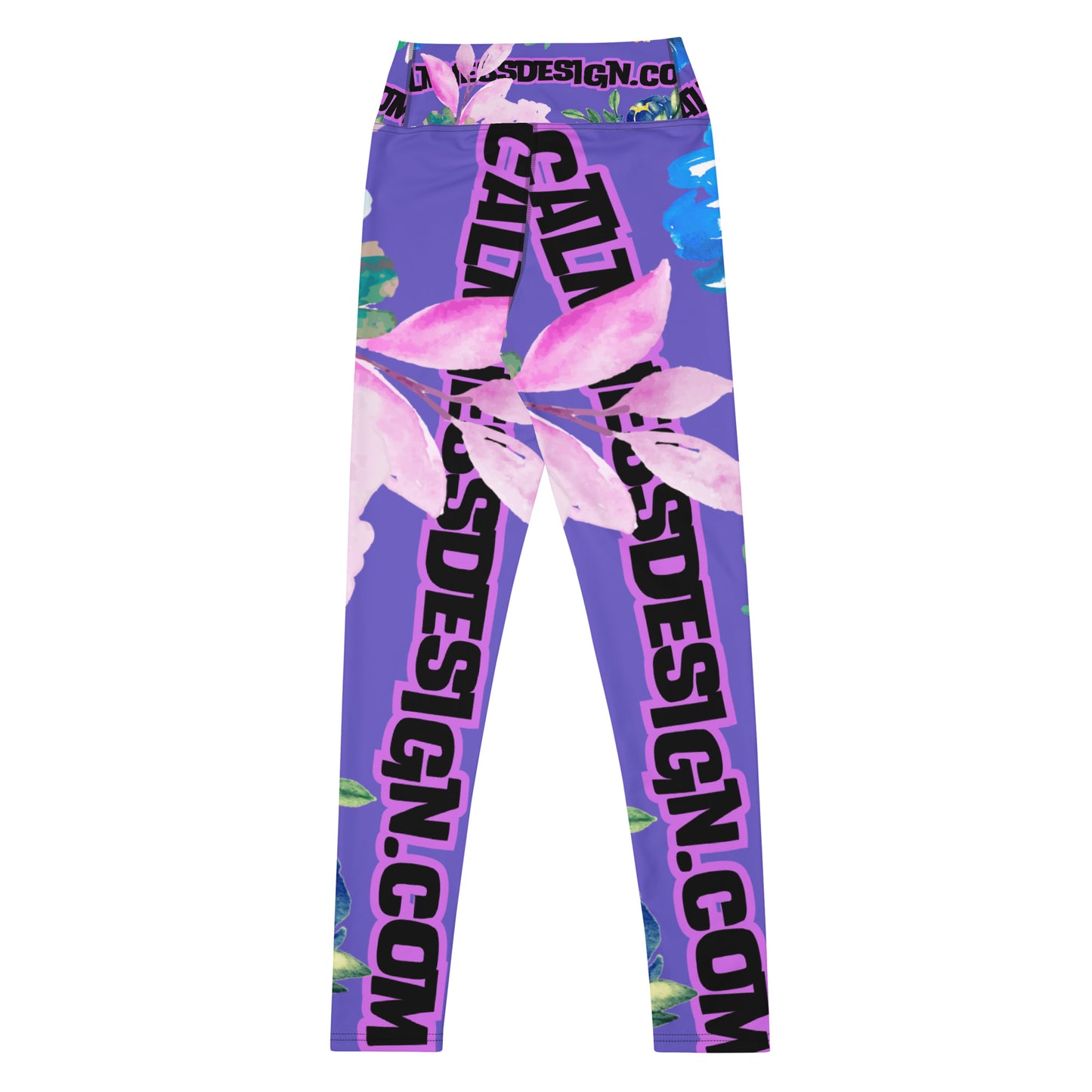 Wreaths Watercolor Flower Cutout, Calmness Designs, Calmnessdesign.COM, Yoga Leggings