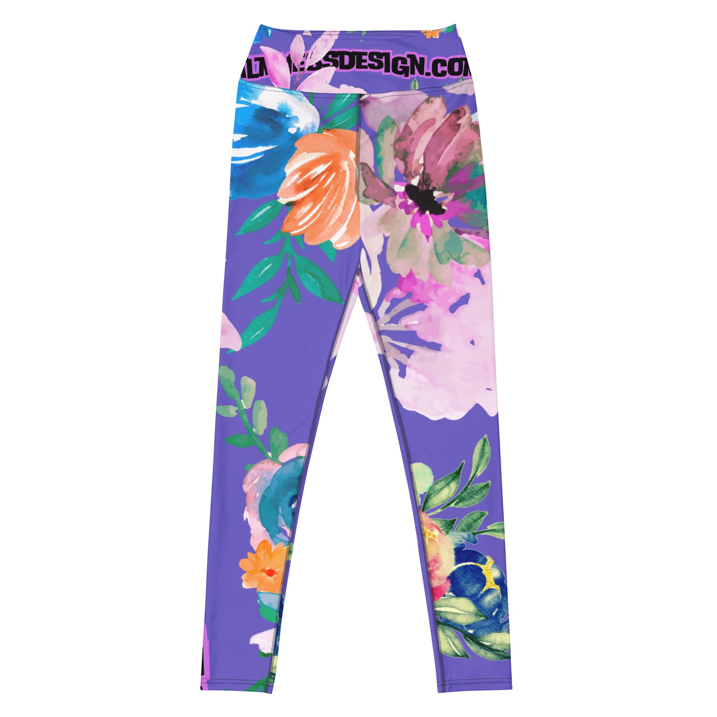 Wreaths Watercolor Flower Cutout, Calmness Designs, Calmnessdesign.COM, Yoga Leggings