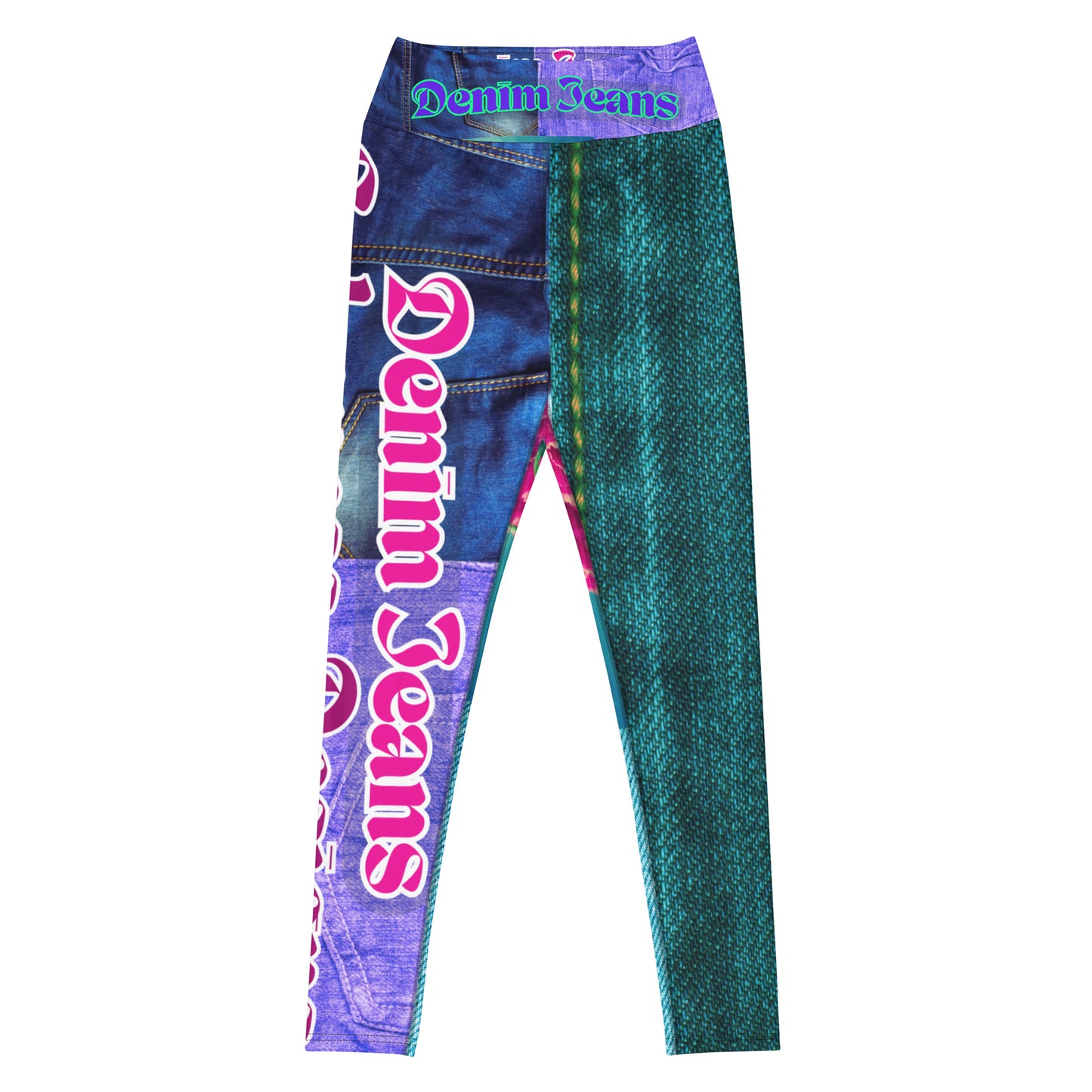 Denim Jeans, Flowers on Jeans, Calmness Designs, Yoga Leggings