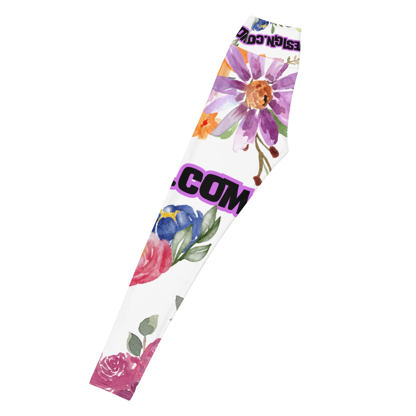 Wreaths Watercolor Flower Cutout, Calmness Designs, Yoga Leggings