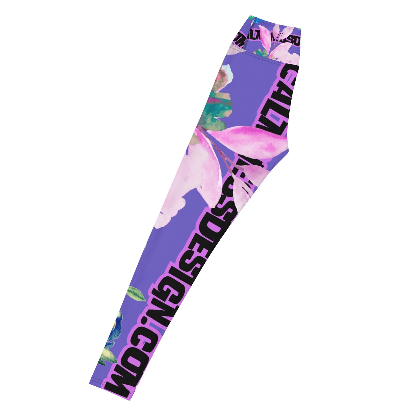 Wreaths Watercolor Flower Cutout, Calmness Designs, Calmnessdesign.COM, Yoga Leggings