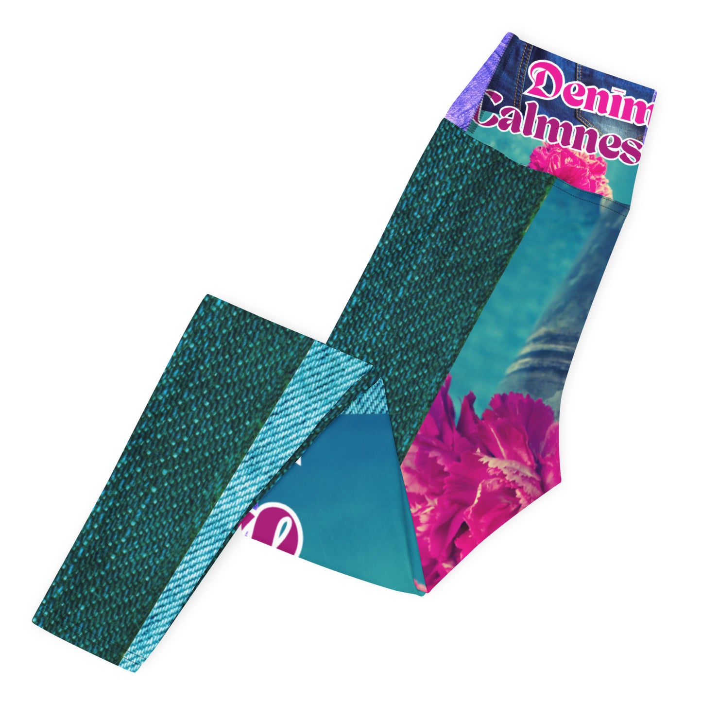 Denim Jeans, Flowers on Jeans, Calmness Designs, Yoga Leggings
