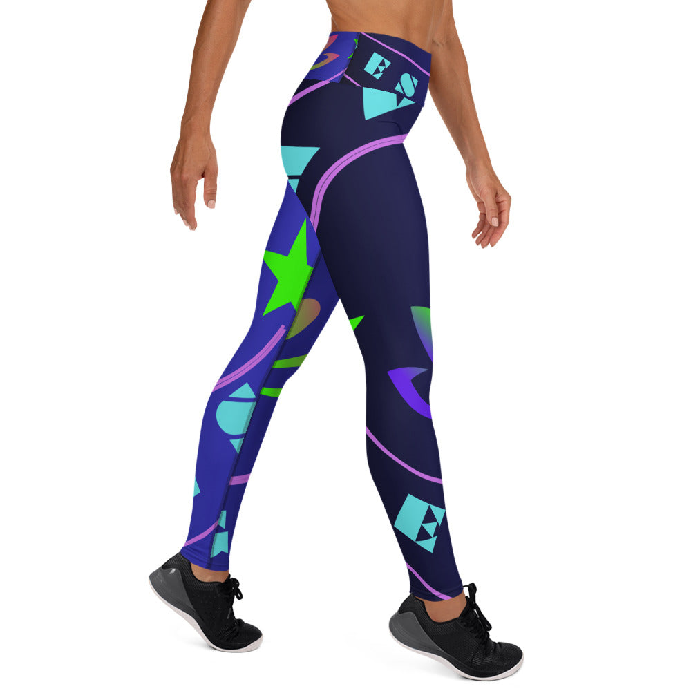 Yoga Meditation, Lotus Pose, Stars, CALMNESS DESIGNS, Creative Designer's, Yoga Leggings