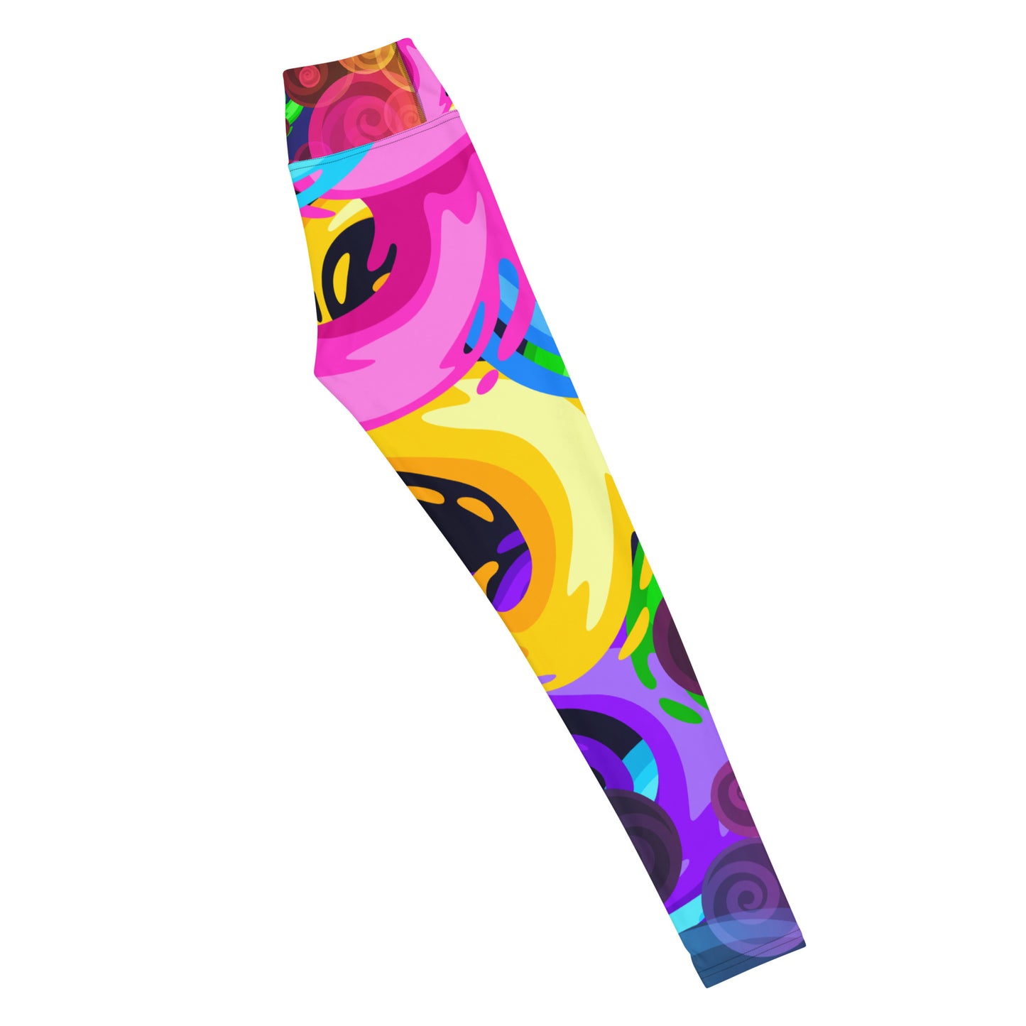 Colorful Swirls Seamless Pattern, Abstract Colorful Background, CALMNESS DESIGNS, Creative Designer' Yoga Leggings
