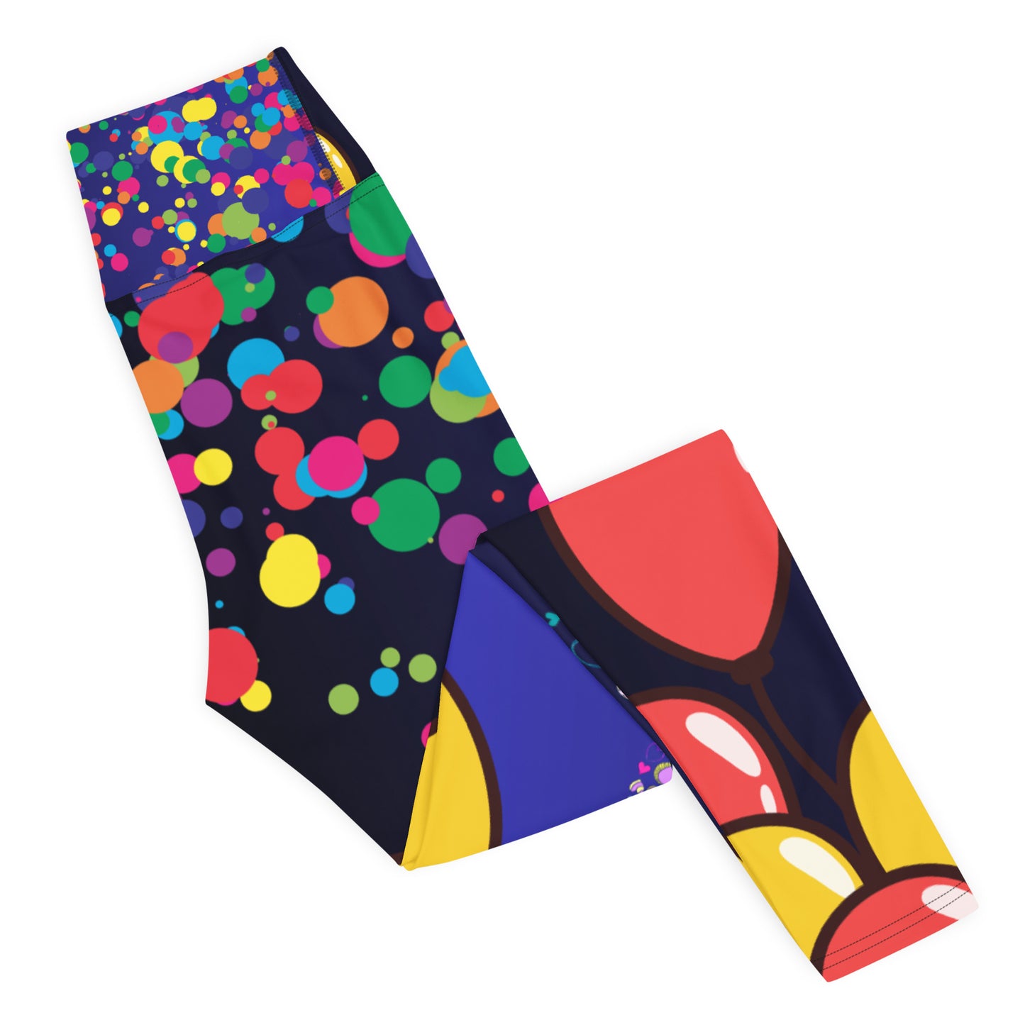 Hearts Pattern, Bunch of Balloon, Colorful Falling Confetti, CALMNESS DESIGNS, Creative Designer's, Yoga Leggings