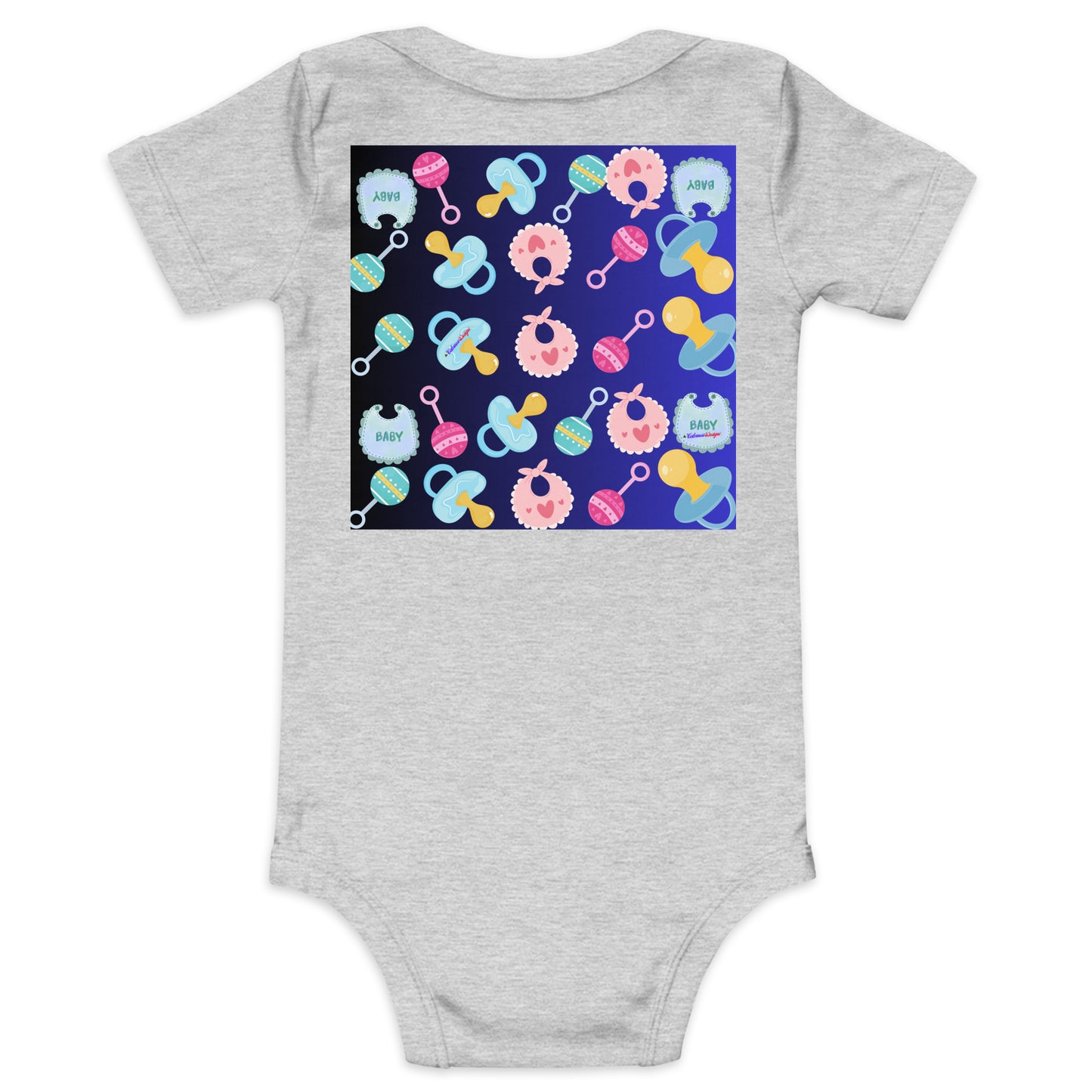 Baby Rattler Icon, Pacifiers, Baby Bib, CALMNESS DESIGNS, Creative Designer's, Baby short sleeve one piece