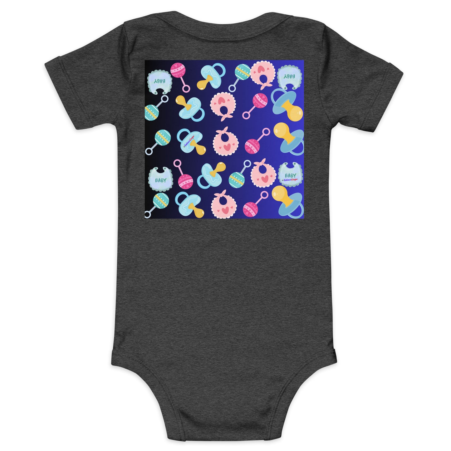 Baby Rattler Icon, Pacifiers, Baby Bib, CALMNESS DESIGNS, Creative Designer's, Baby short sleeve one piece