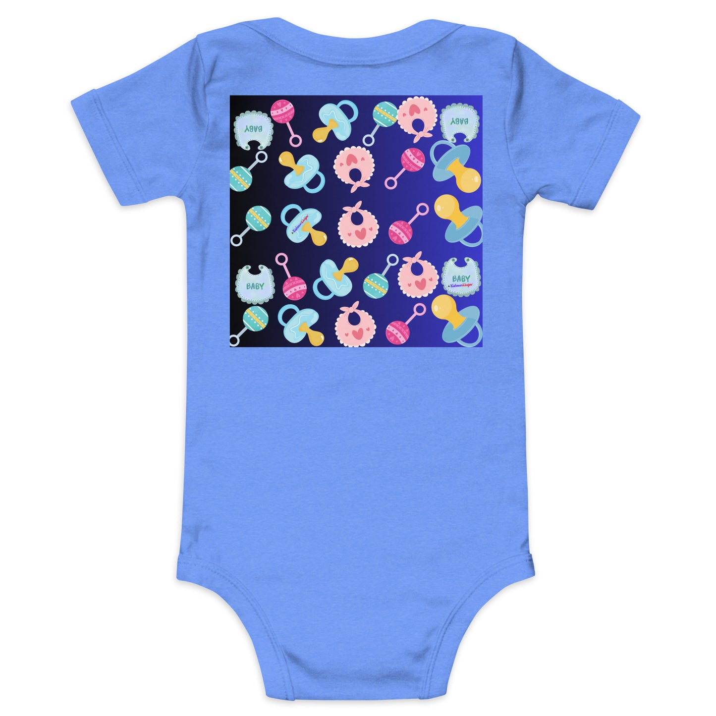 Baby Rattler Icon, Pacifiers, Baby Bib, CALMNESS DESIGNS, Creative Designer's, Baby short sleeve one piece