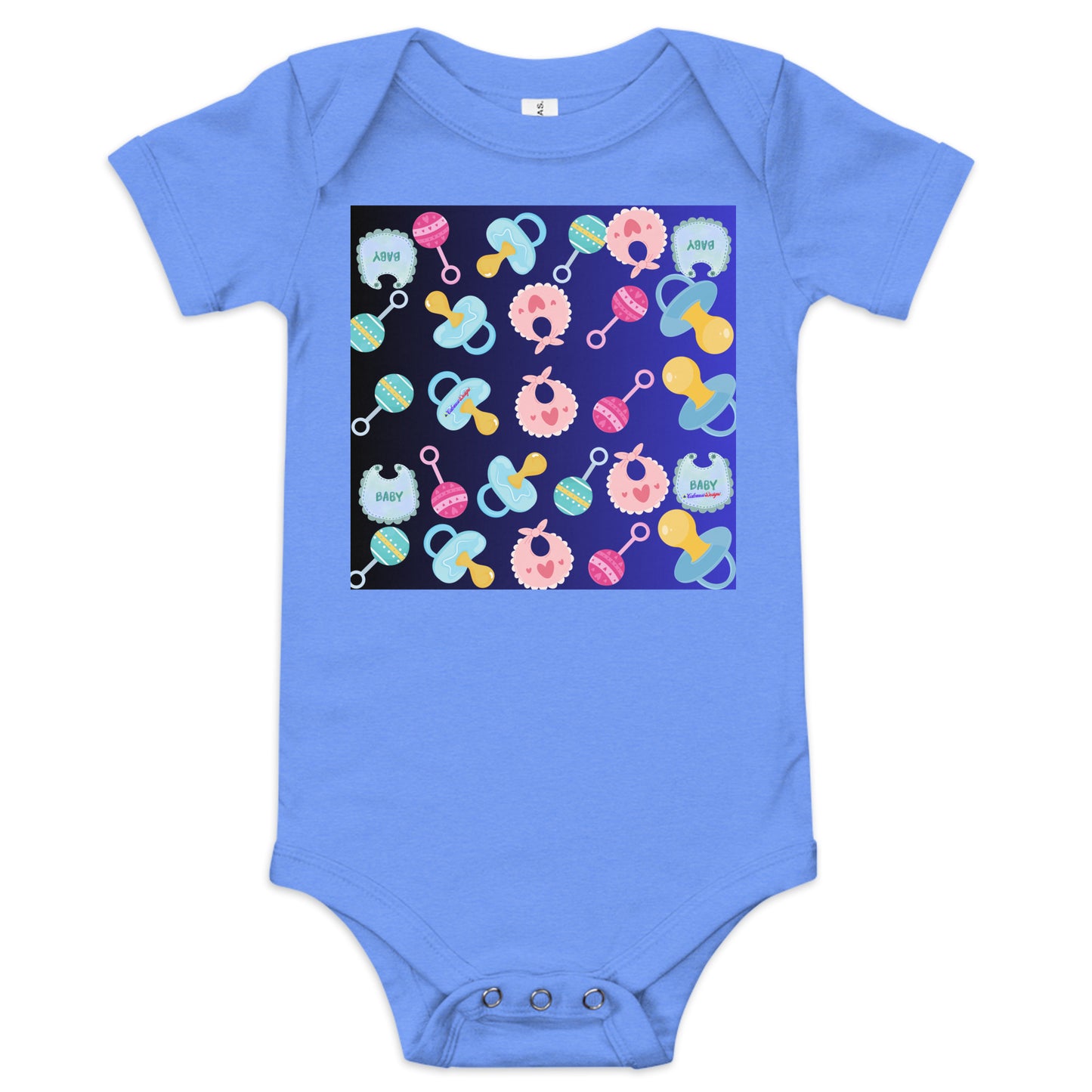 Baby Rattler Icon, Pacifiers, Baby Bib, CALMNESS DESIGNS, Creative Designer's, Baby short sleeve one piece